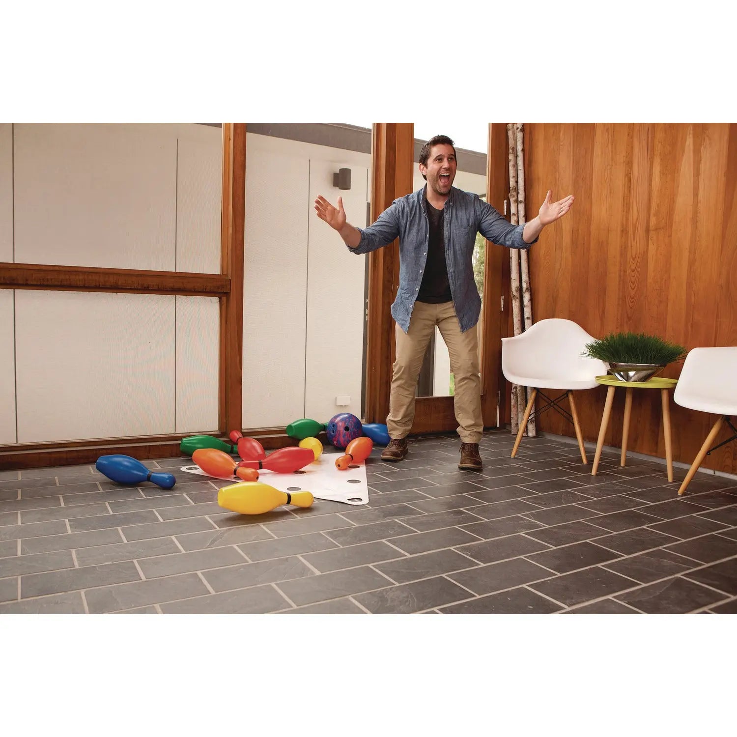 Plastic Bowling Pin Set, Assorted Colors, 10/Set Champion Sports Flipcost