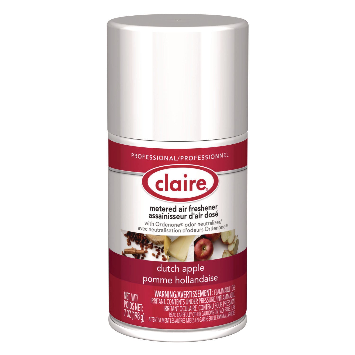 Claire® Metered Air Freshener, Apple Scent, 7 oz Aerosol Spray, 12/Carton