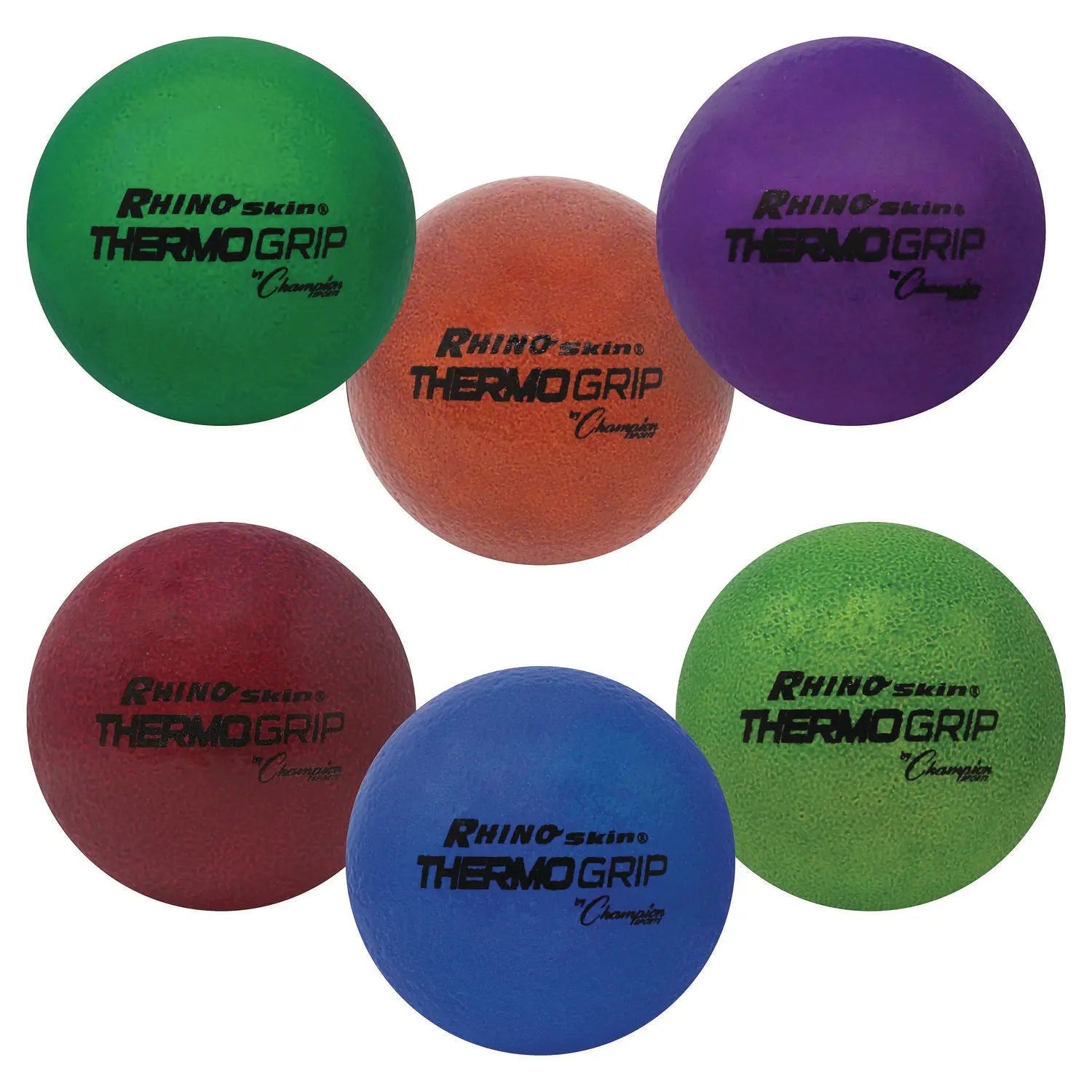 Rhino Skin Thermo Grip Dodgeball Set, 6.3" Diameter, Assorted Colors, 6/Set Champion Sports Flipcost