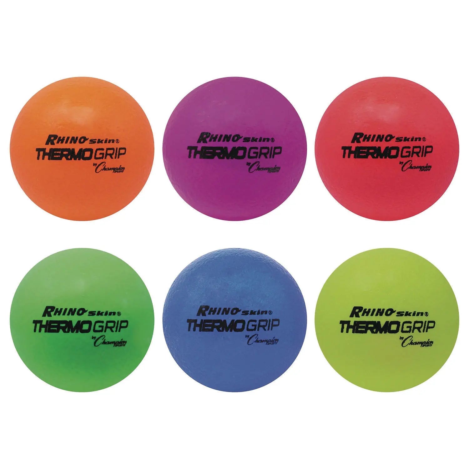 Rhino Skin Thermo Grip Dodgeball Set, 6.3" Diameter, Assorted Colors, 6/Set Champion Sports Flipcost