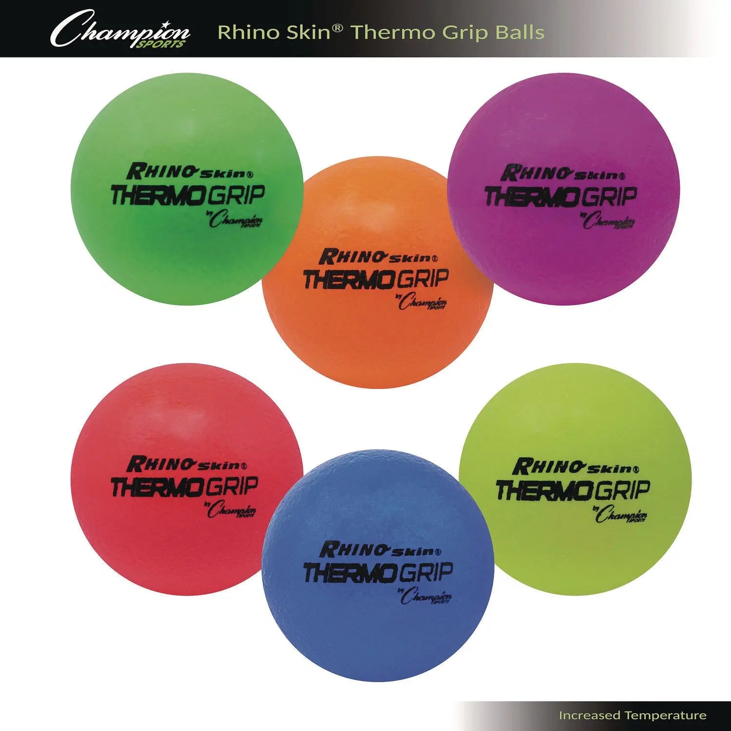 Rhino Skin Thermo Grip Dodgeball Set, 6.3" Diameter, Assorted Colors, 6/Set Champion Sports Flipcost