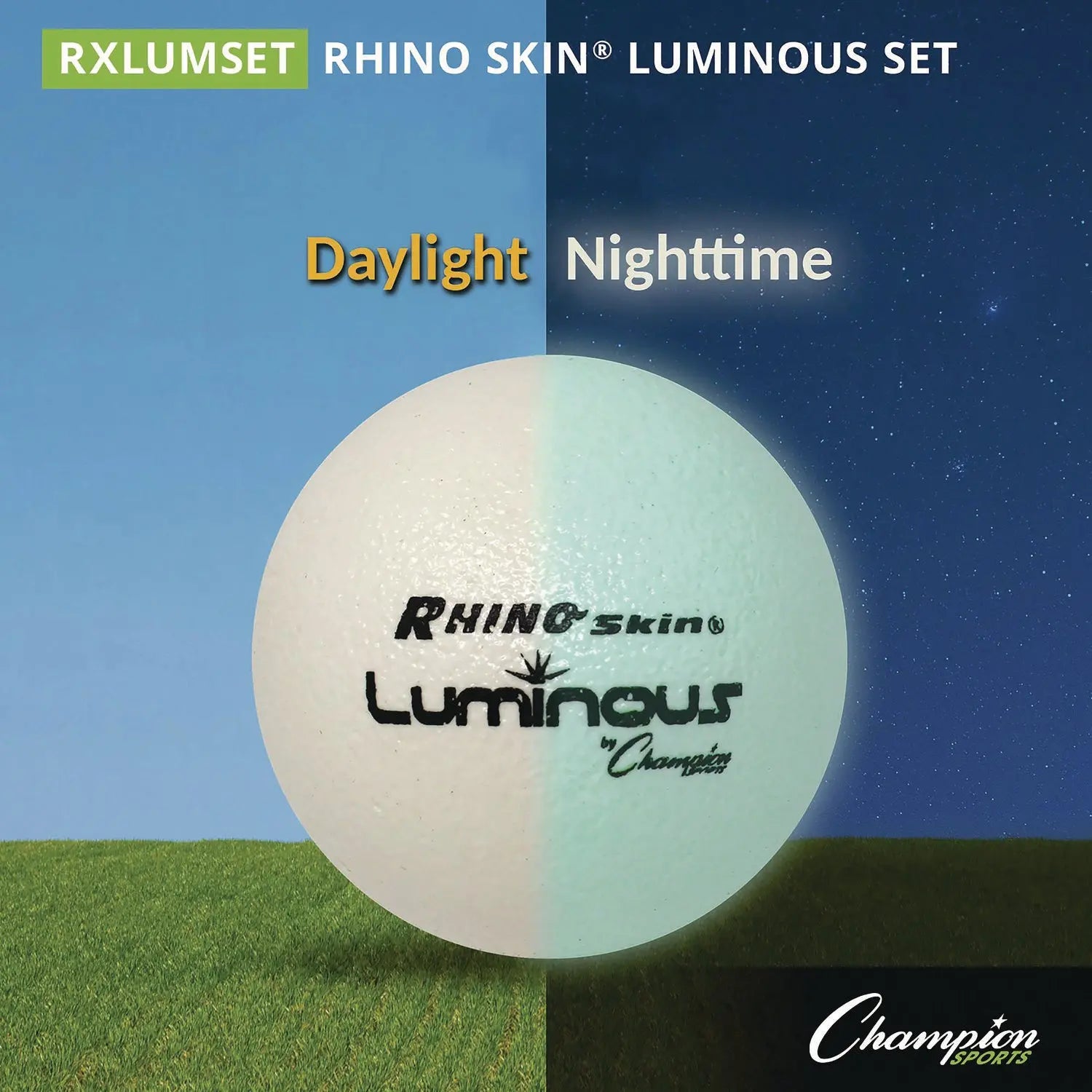 Rhino Skin Luminous Dodgeball Set, 6.3" Diameter, 6/Set Champion Sports Flipcost