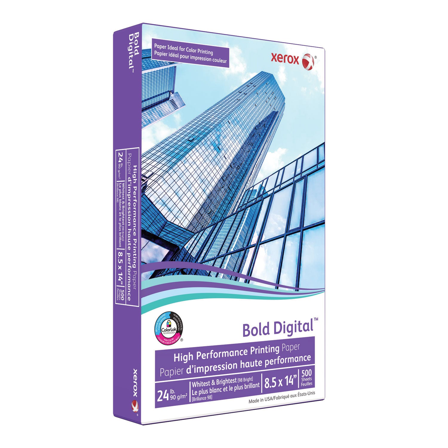 xerox™ Bold Digital Printing Paper, 98 Bright, 24 lb Bond Weight, 8.5 x 14, White, 500 Sheets/Ream, 8 Reams/Carton