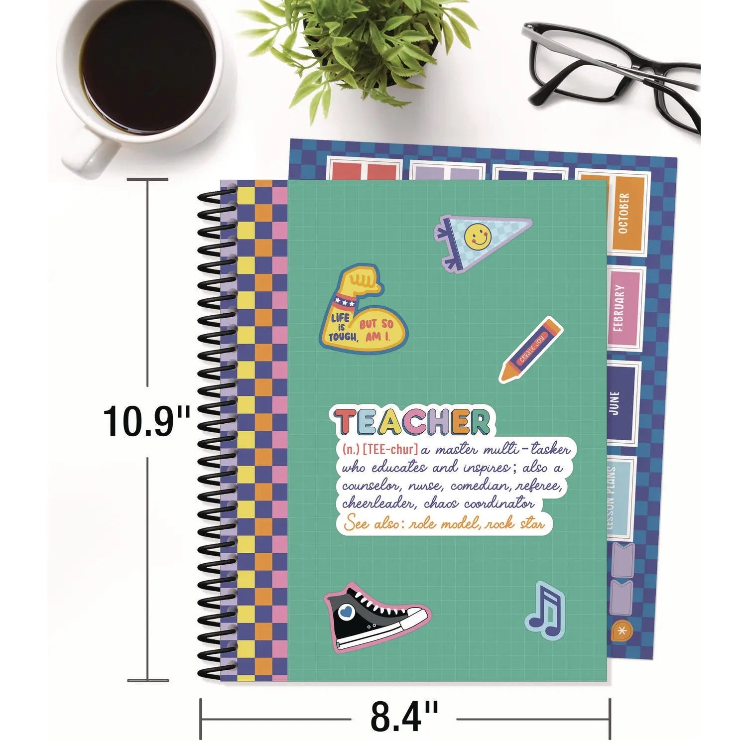 Teacher Planners, Weekly/Monthly, Two-Page Spread, 11 x 8.5, Multicolor Cover, We Stick Together Theme Carson-Dellosa Education Flipcost