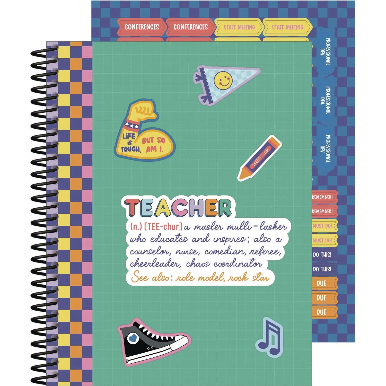 Teacher Planners, Weekly/Monthly, Two-Page Spread, 11 x 8.5, Multicolor Cover, We Stick Together Theme
