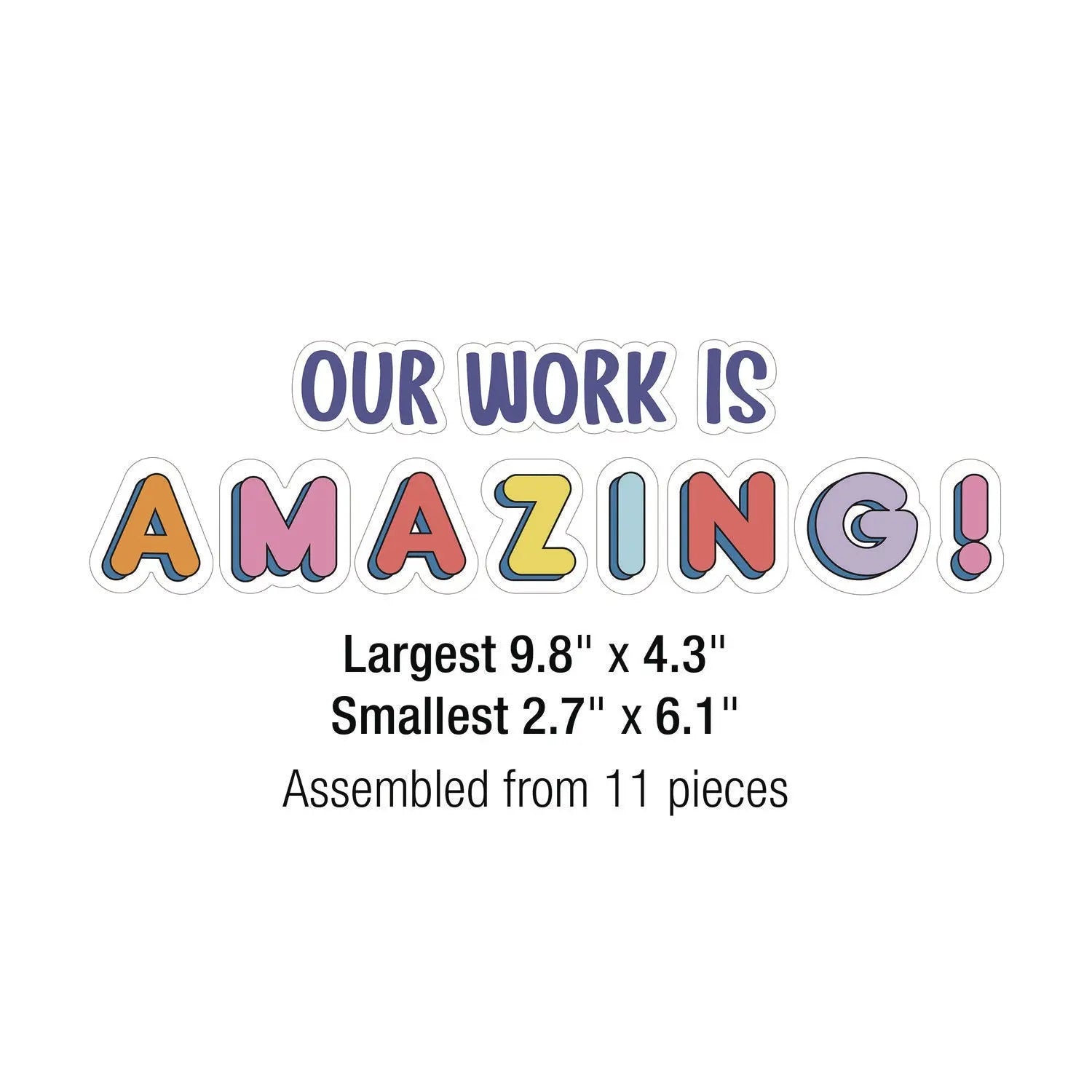 Work Display Bulletin Board Sets, 45-Piece Set, We Stick Together: Our Work Is Amazing, 7.9" x 15", Multicolor Carson-Dellosa Education Flipcost