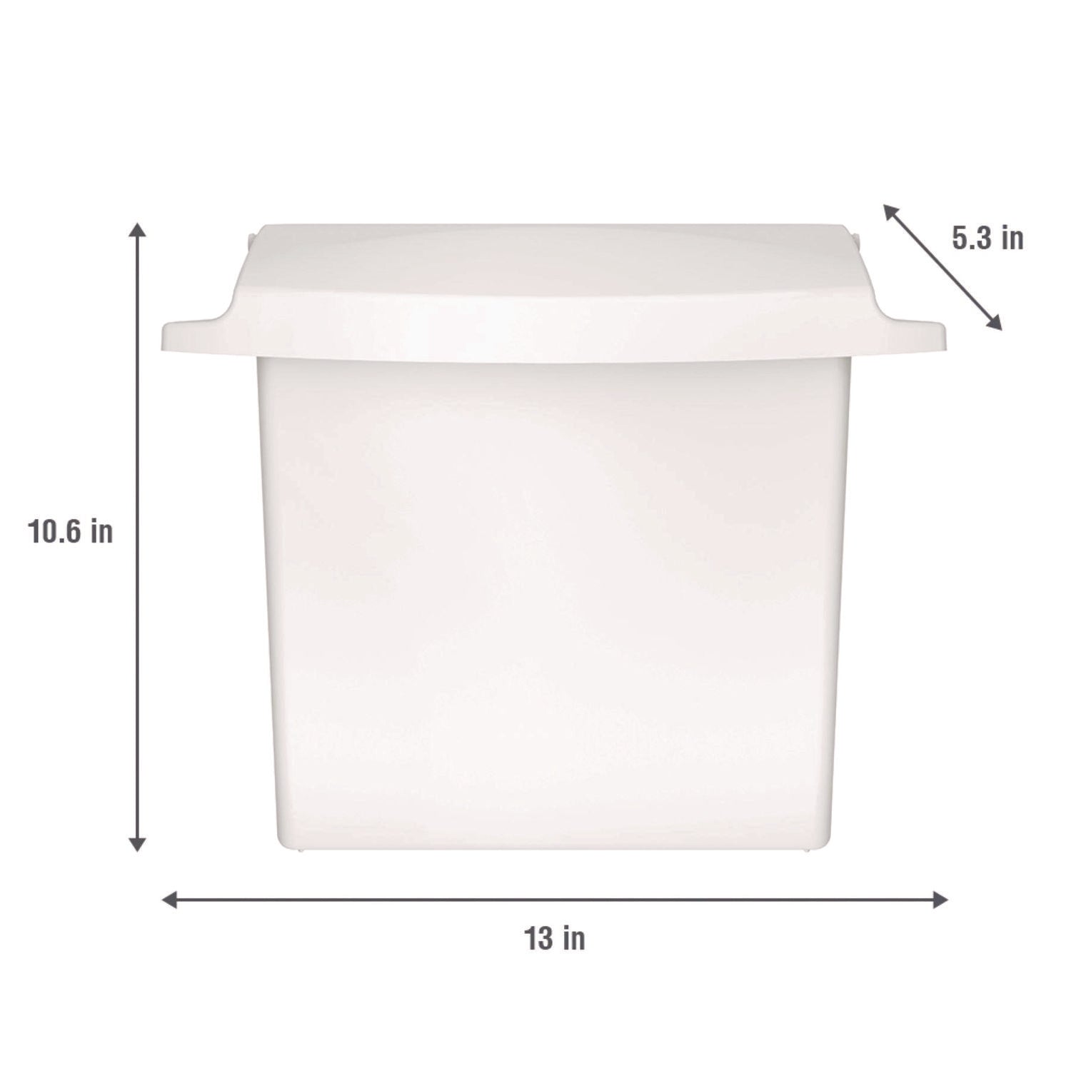 Rubbermaid® Commercial Sanitary Napkin Receptacle with Rigid Liner, Plastic, White