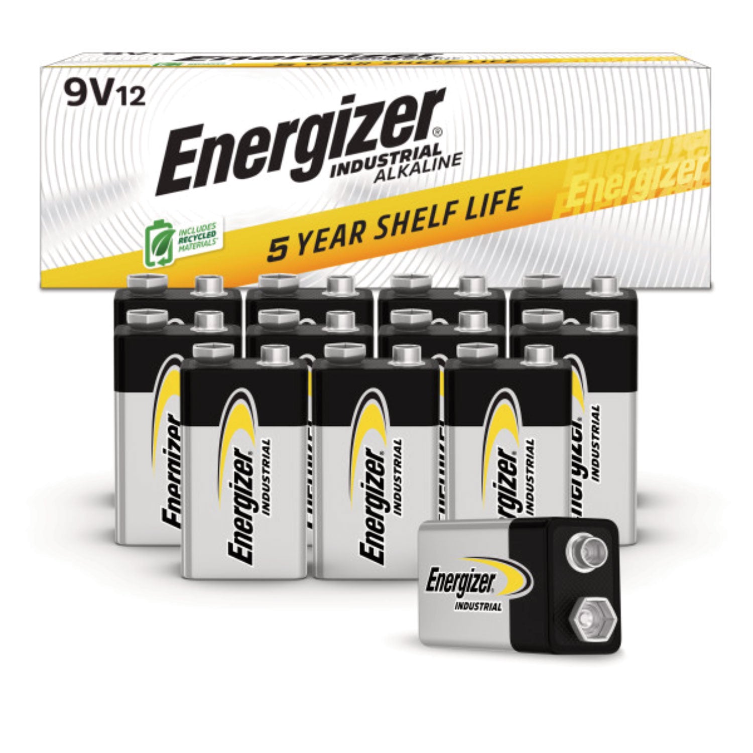 Energizer® Industrial Alkaline 9v Batteries, 12/box