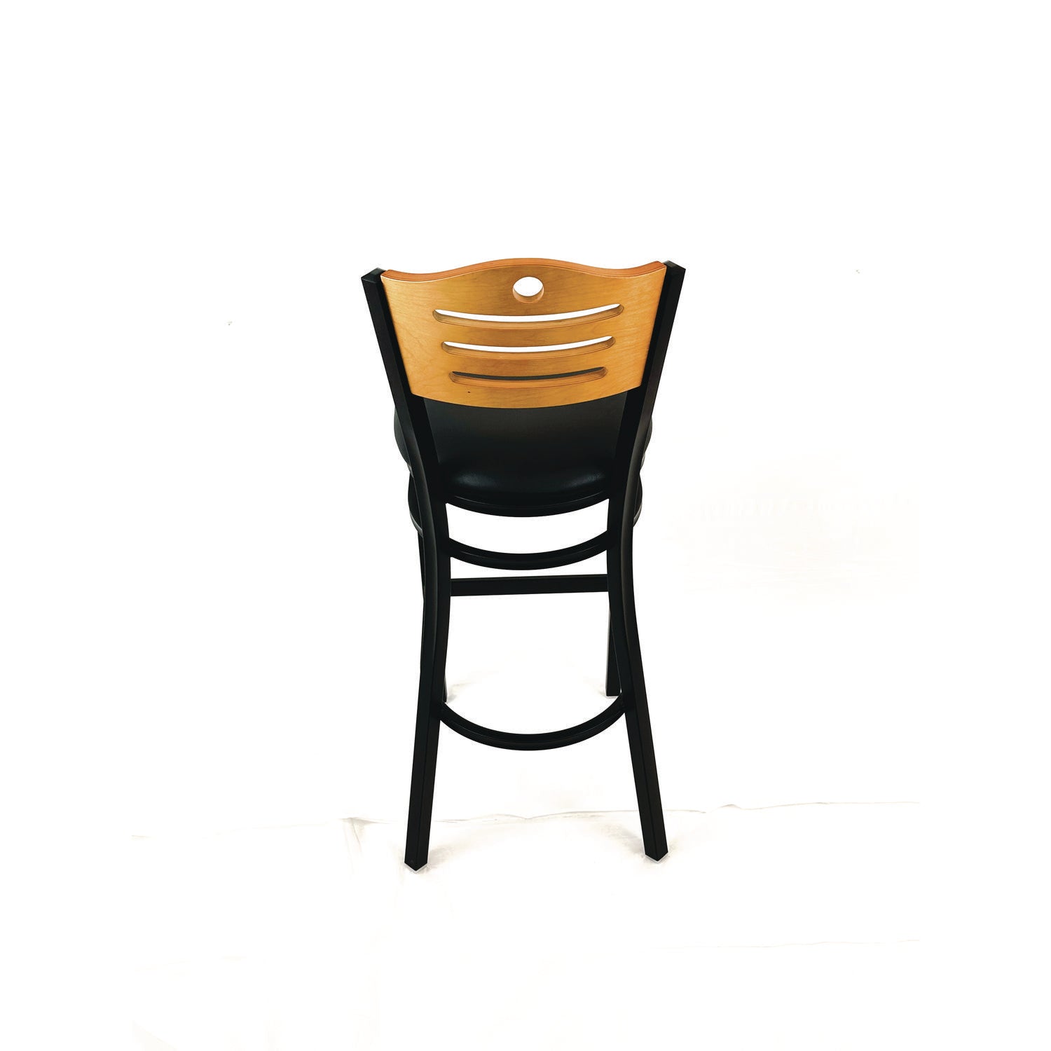 JMC Furniture Eagle Series Barstool, Supports Up to 300 lb, 28.5" Seat Height, Black Seat, Natural Back, Black Base