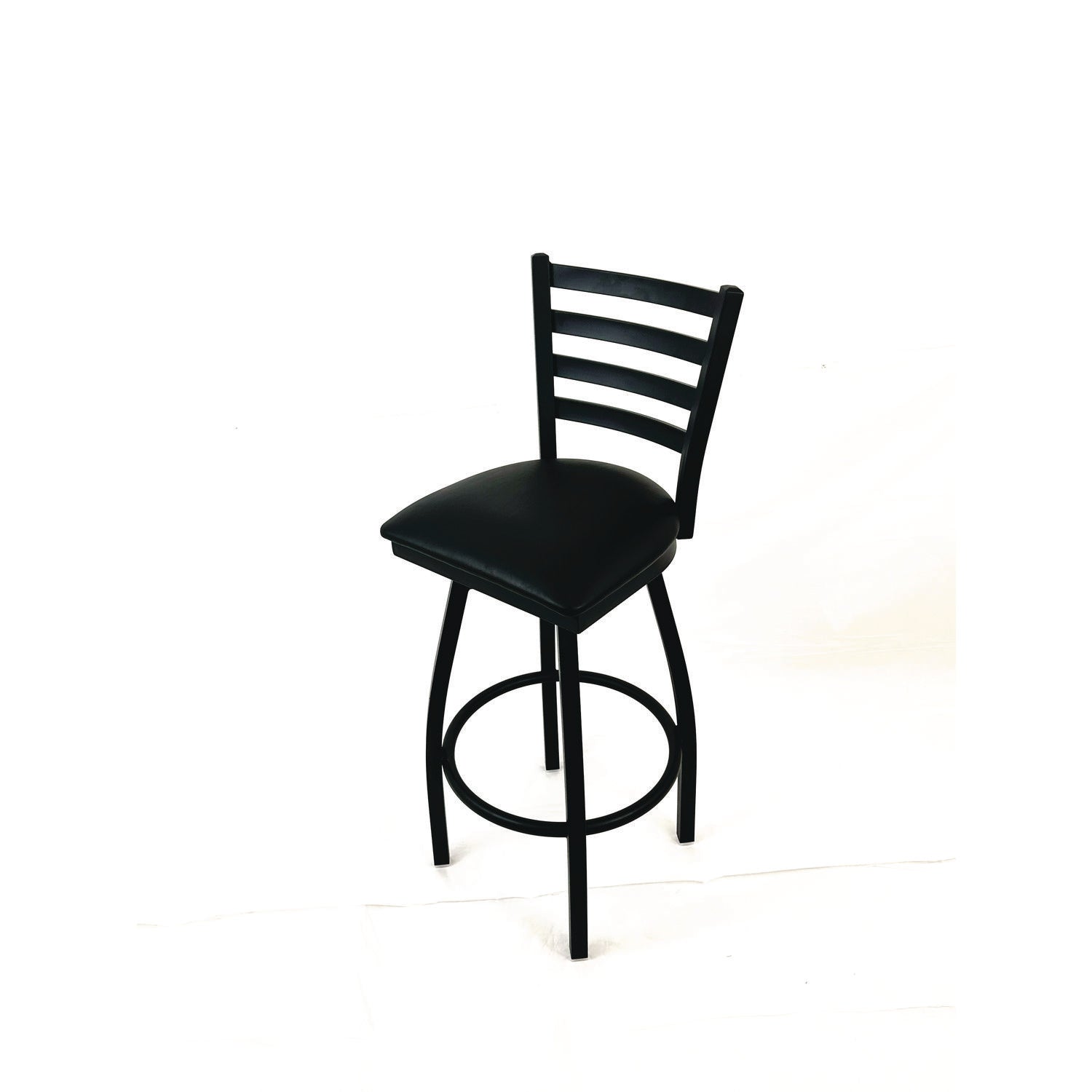 JMC Furniture Boggs Series Barstool, Supports Up to 300 lb, 30.5" Seat Height, Black Seat, Black Back, Black Base