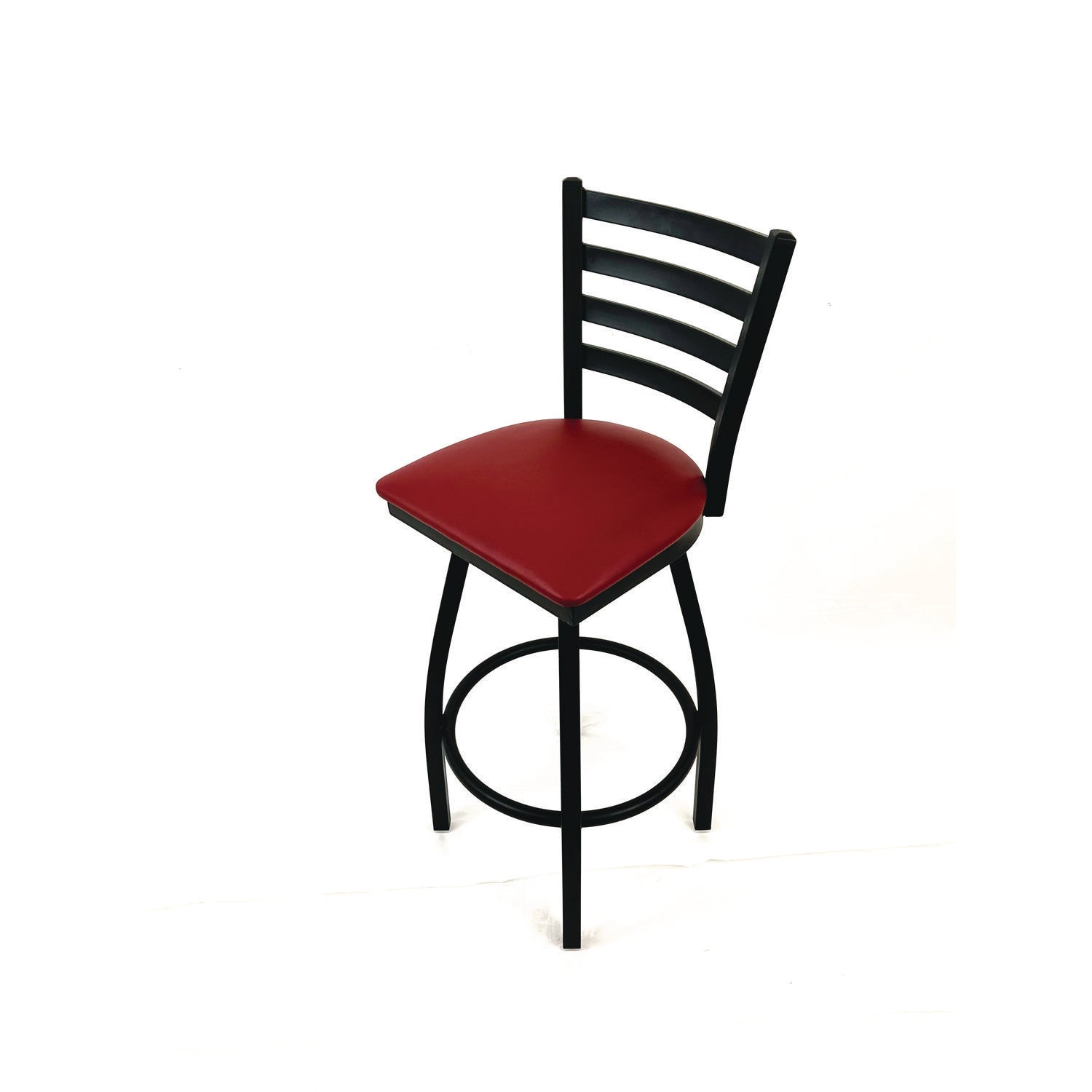 JMC Furniture Boggs Series Barstool, Supports Up to 300 lb, 30.5" Seat Height, Burgundy Seat, Black Back, Black Base