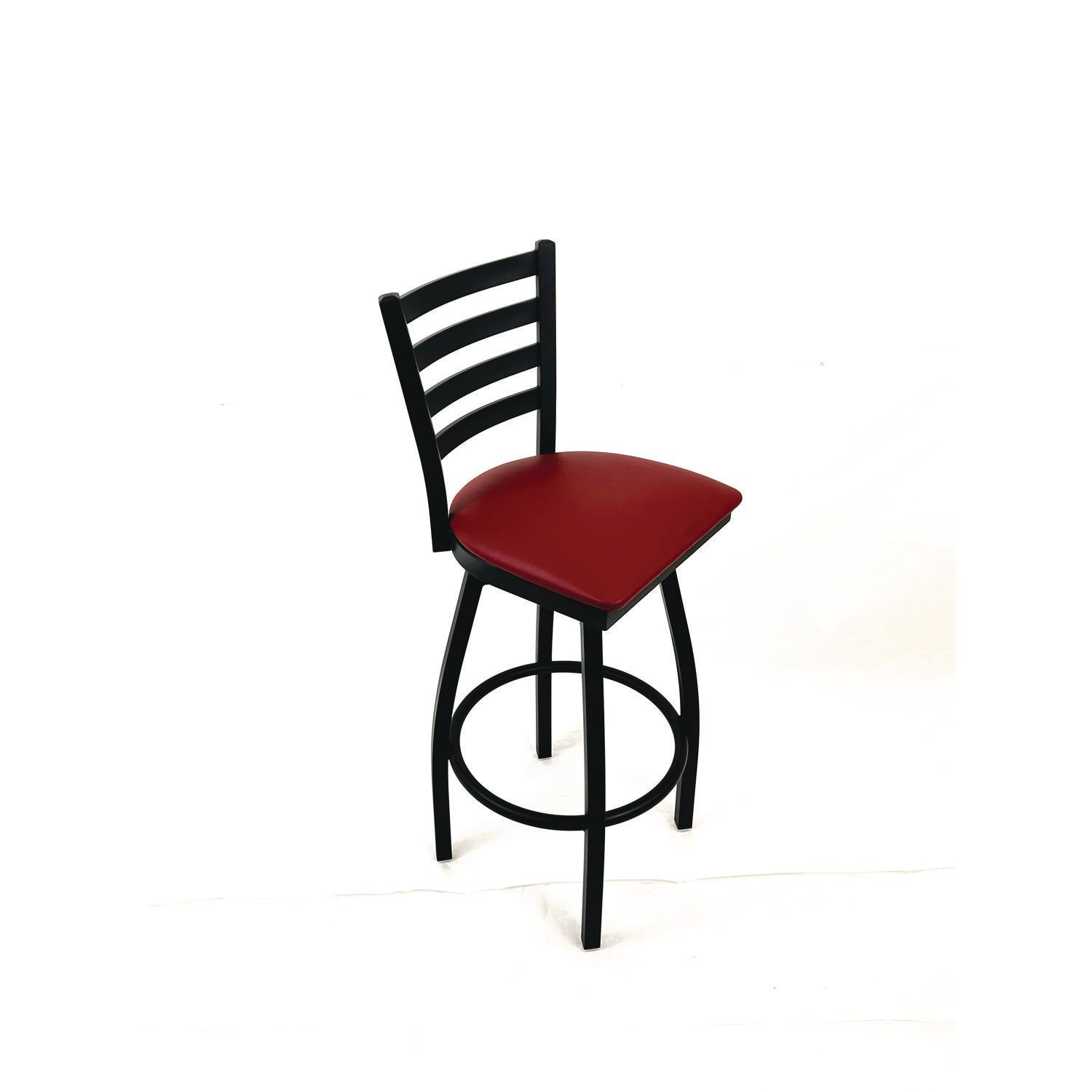 JMC Furniture Boggs Series Barstool, Supports Up to 300 lb, 30.5" Seat Height, Burgundy Seat, Black Back, Black Base