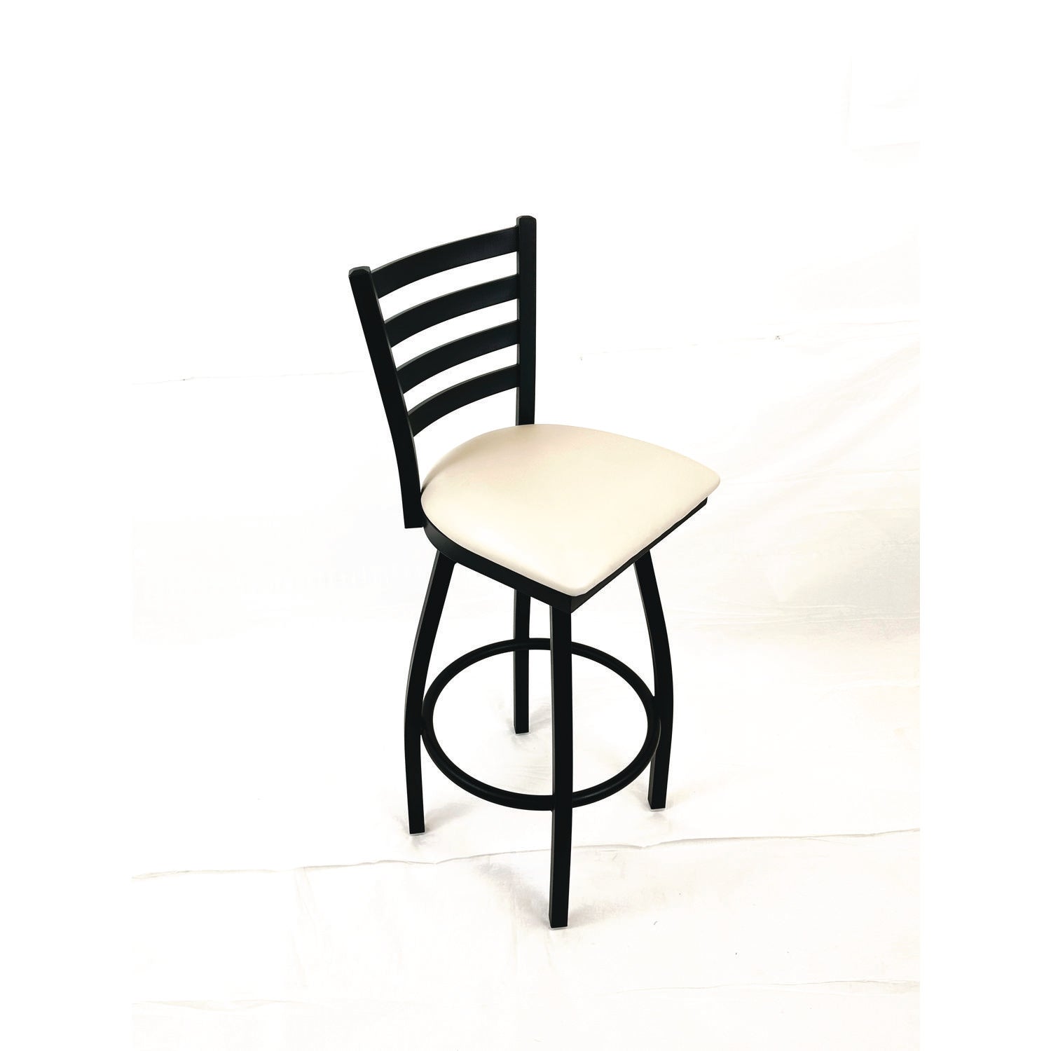 JMC Furniture Boggs Series Barstool, Supports Up to 300 lb, 30.5" Seat Height, Cream Seat, Black Back, Black Base