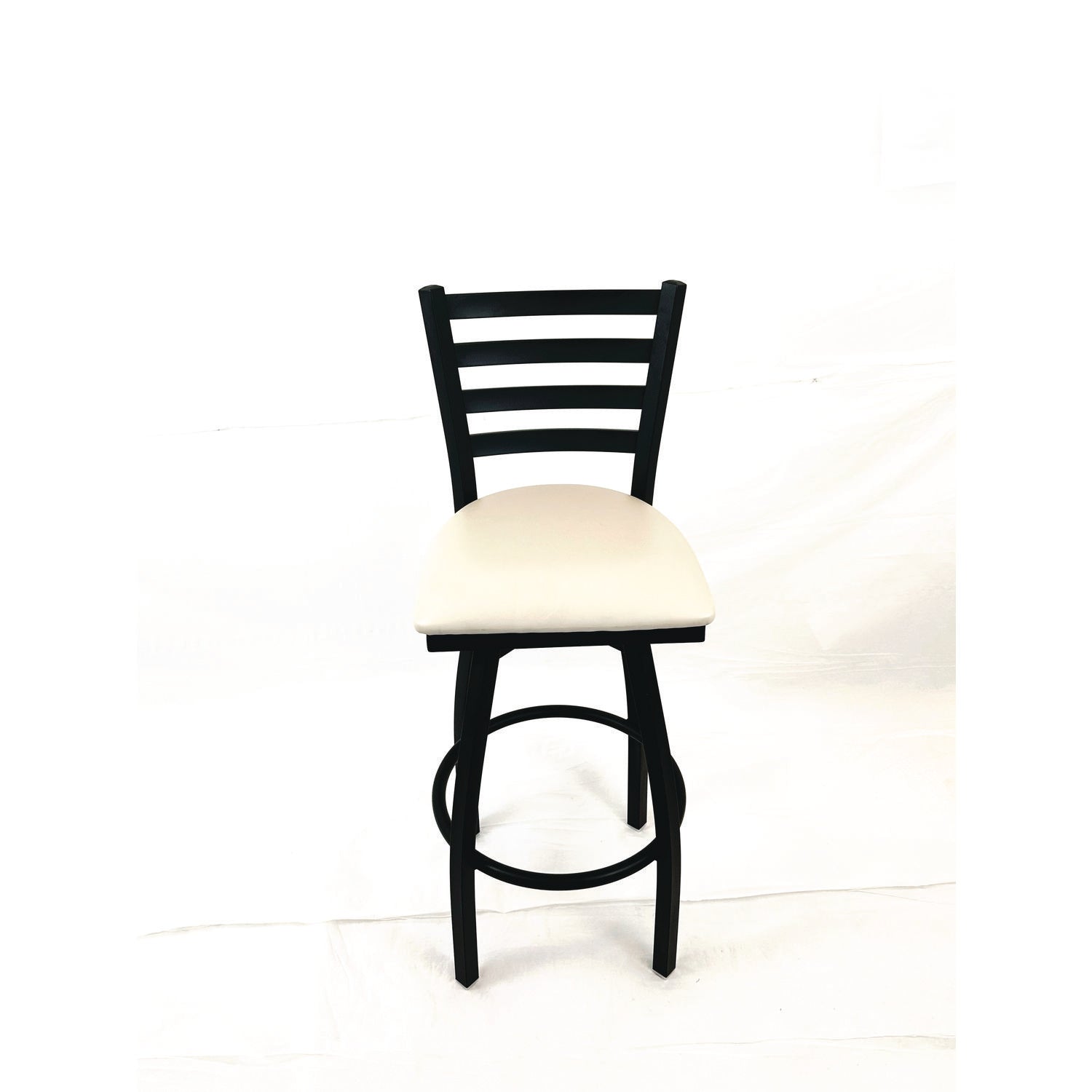 JMC Furniture Boggs Series Barstool, Supports Up to 300 lb, 30.5" Seat Height, Cream Seat, Black Back, Black Base