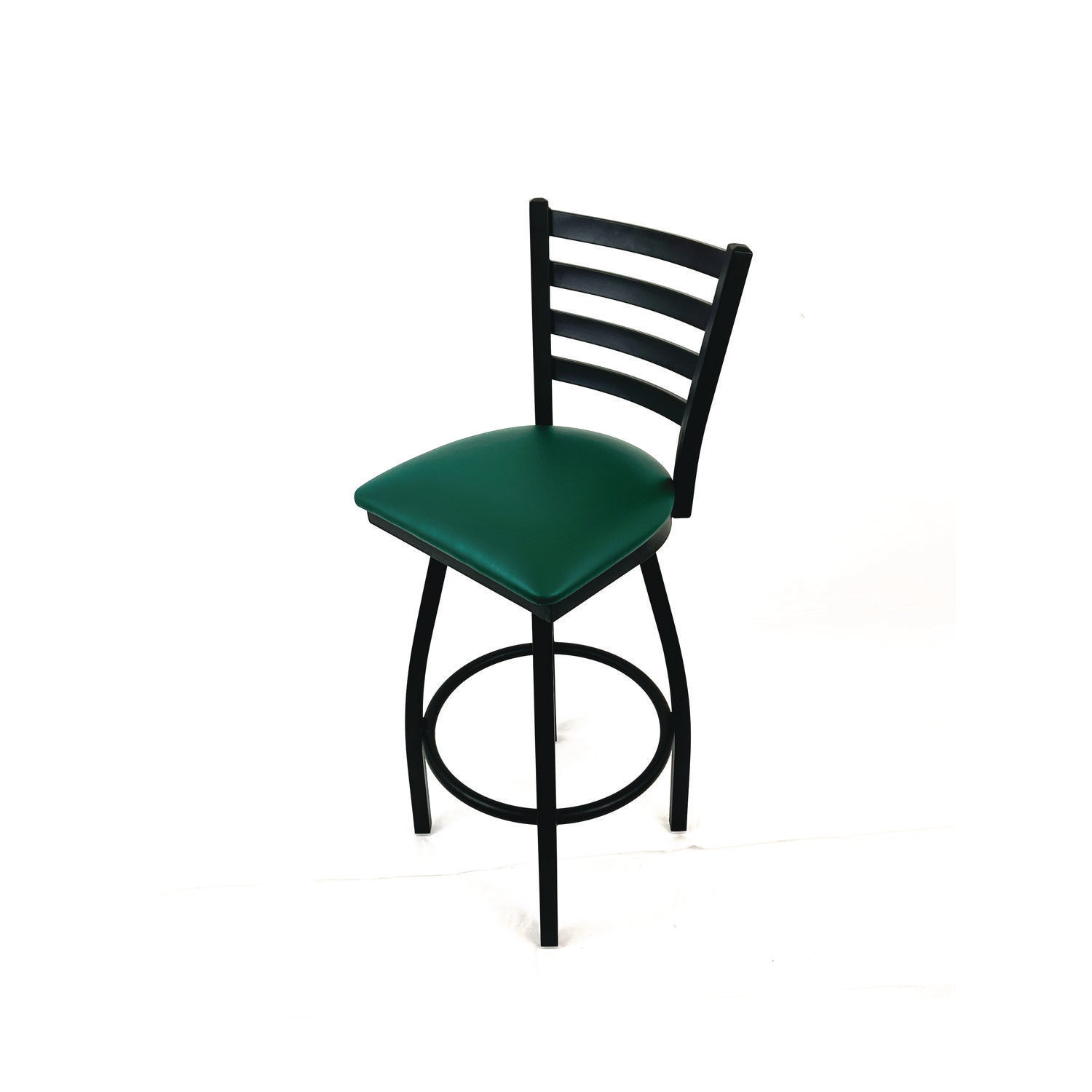 JMC Furniture Boggs Series Barstool, Supports Up to 300 lb, 30.5" Seat Height, Green Seat, Black Back, Black Base