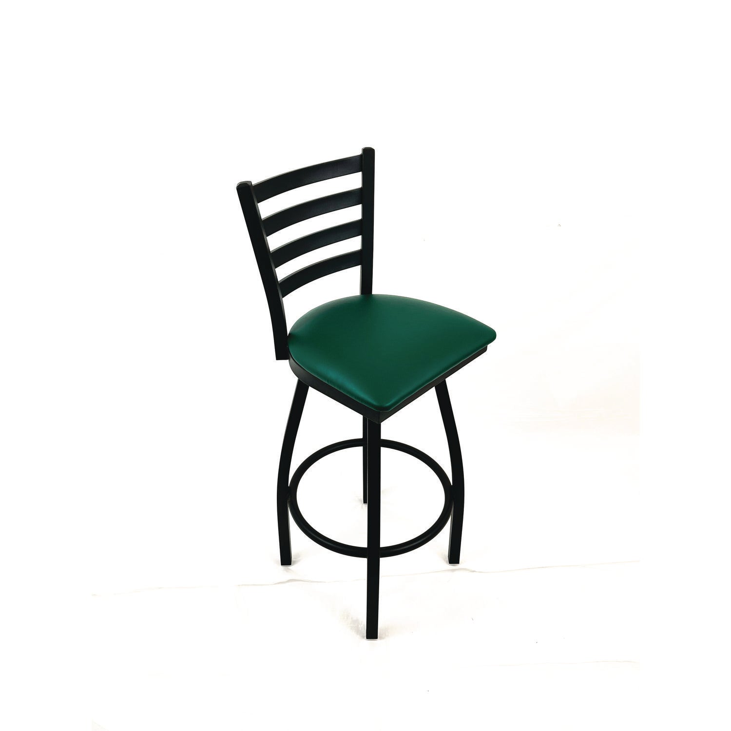 JMC Furniture Boggs Series Barstool, Supports Up to 300 lb, 30.5" Seat Height, Green Seat, Black Back, Black Base