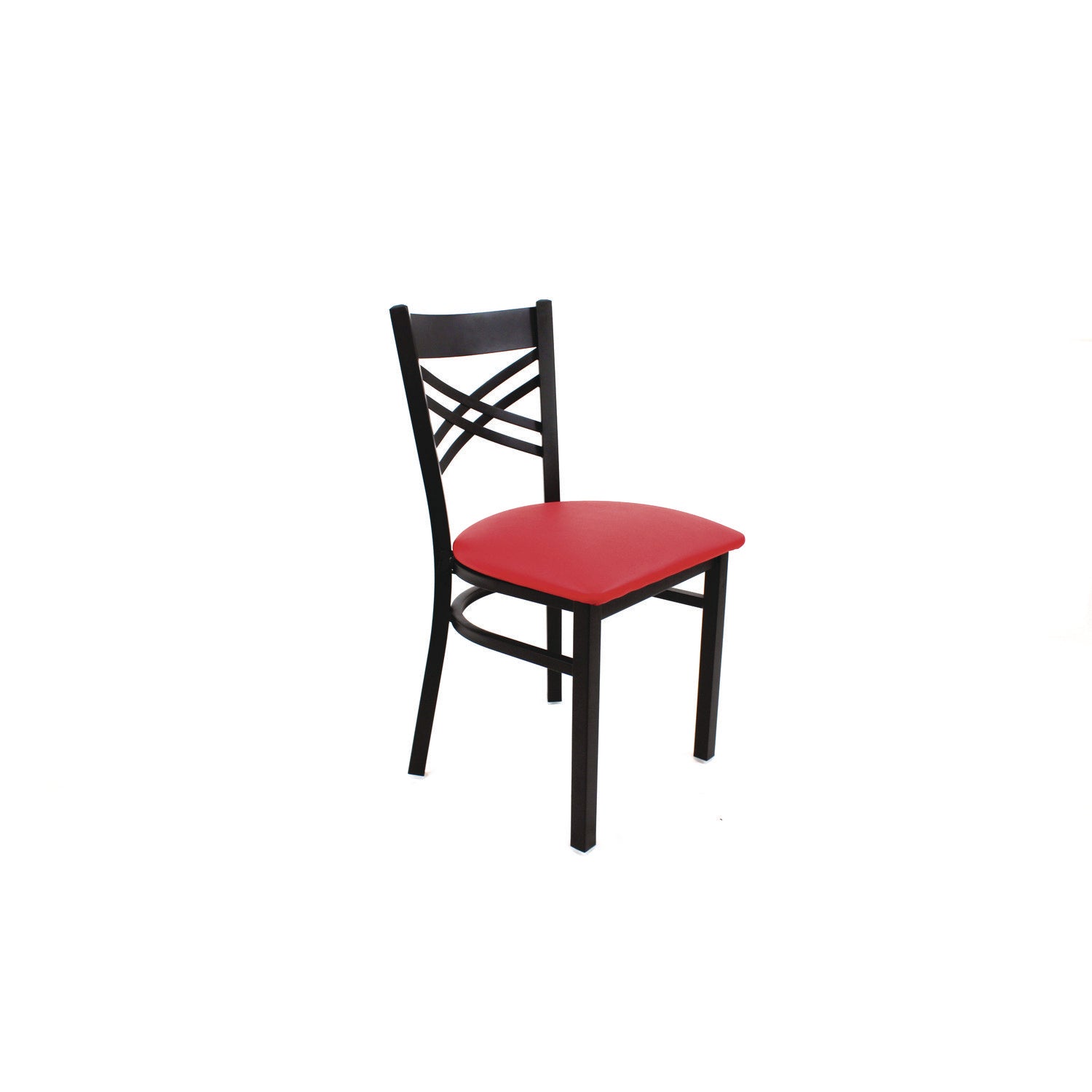 JMC Furniture X Series Chair, Supports Up to 300 lb, 18" Seat Height, Red Seat, Black Back, Black Base