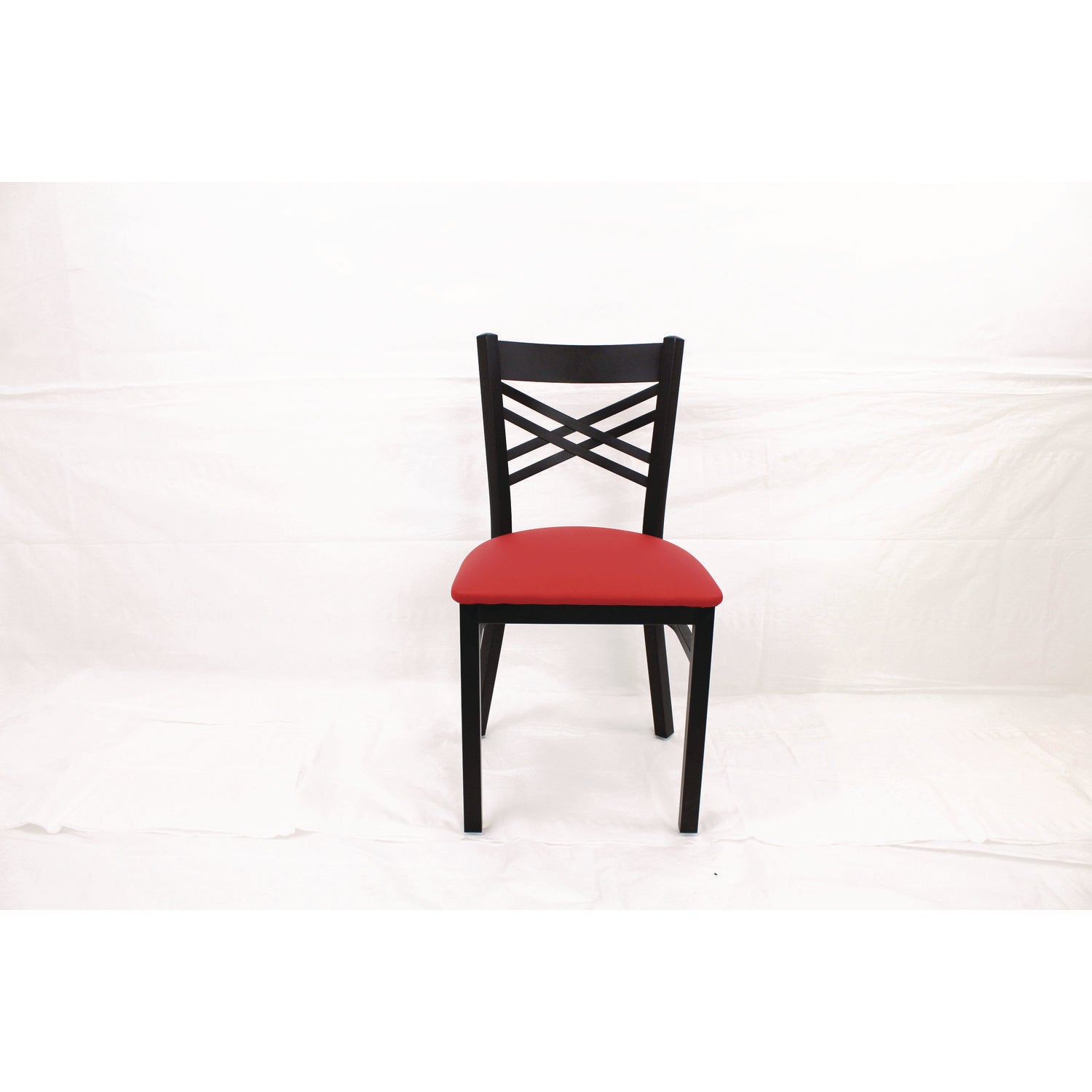 JMC Furniture X Series Chair, Supports Up to 300 lb, 18" Seat Height, Red Seat, Black Back, Black Base