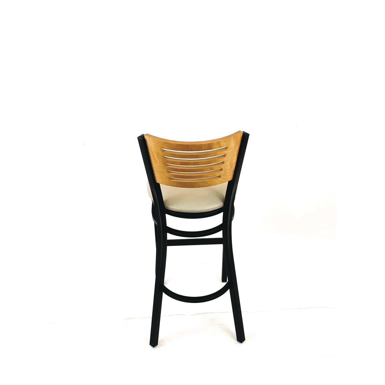 JMC Furniture Jones River Series Barstool, Supports Up to 300 lb, 28.5" Seat Height, Taupe Seat, Natural Back, Black Base