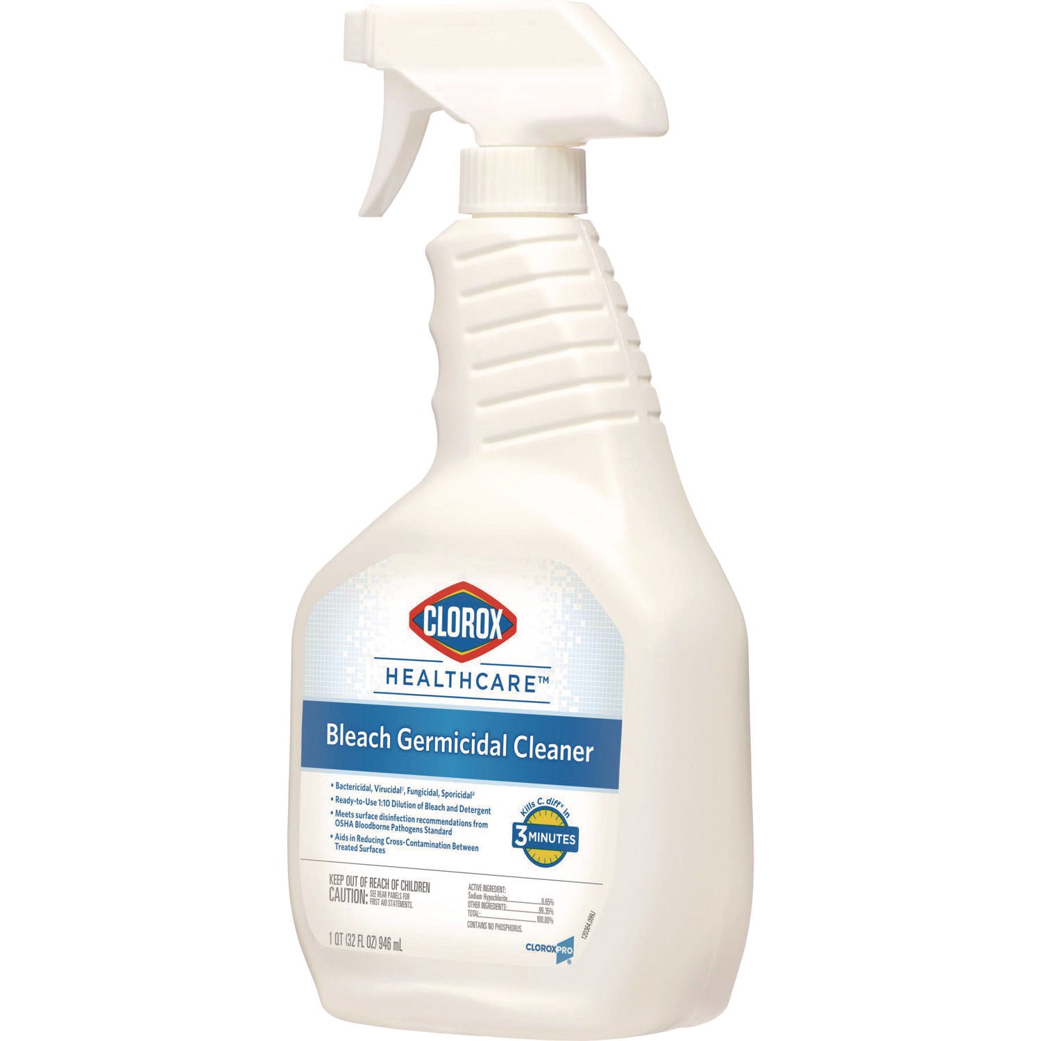 Clorox Healthcare® Bleach Germicidal Cleaner, 32 Oz Spray Bottle, 6/carton
