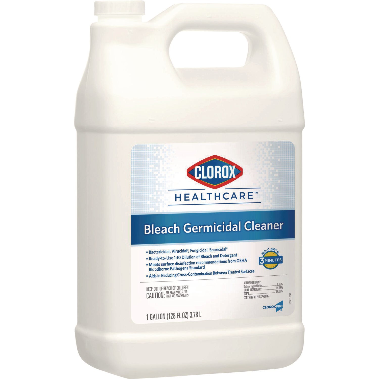 Clorox Healthcare® Bleach Germicidal Cleaner, 128 Oz Refill Bottle, 4/carton