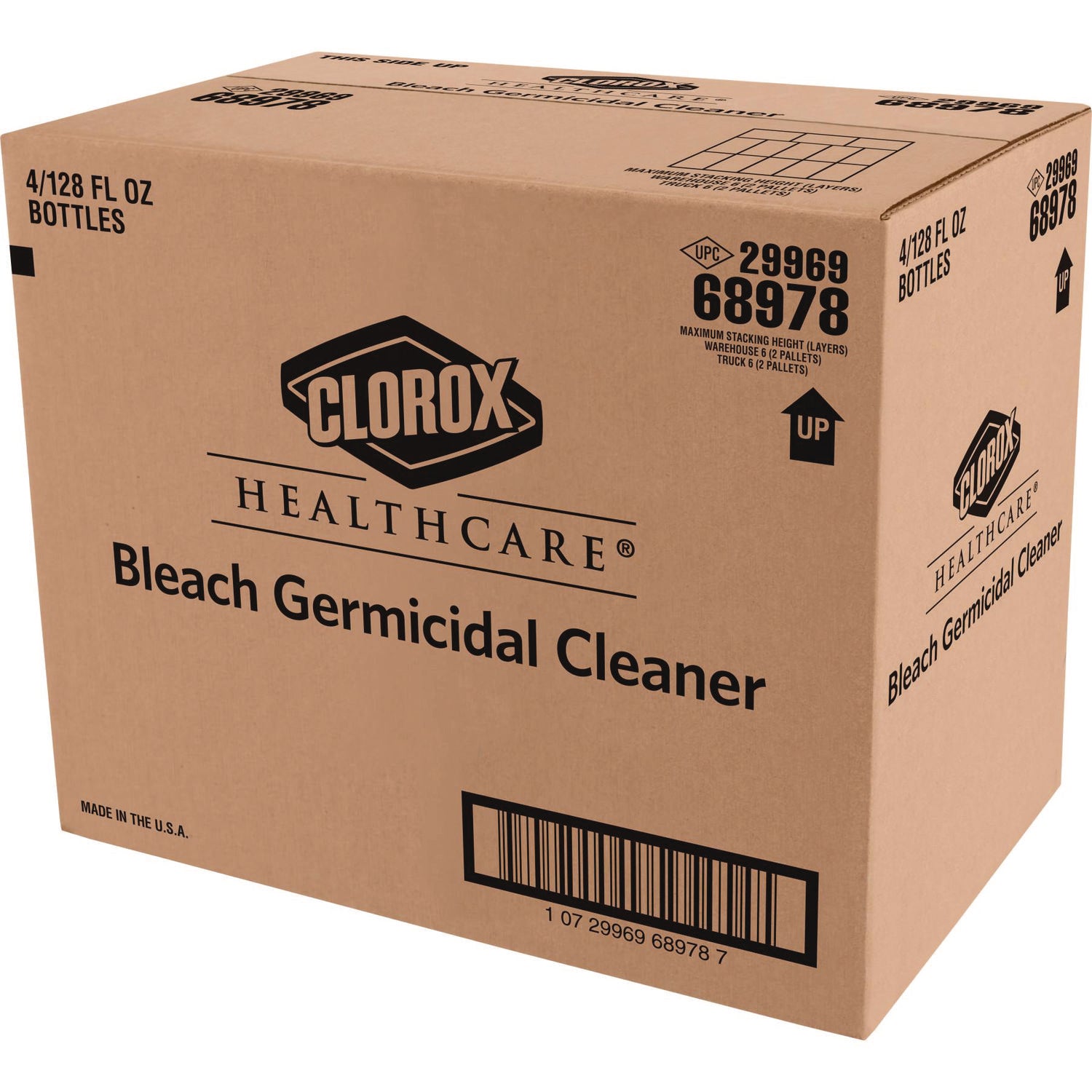 Clorox Healthcare® Bleach Germicidal Cleaner, 128 Oz Refill Bottle, 4/carton