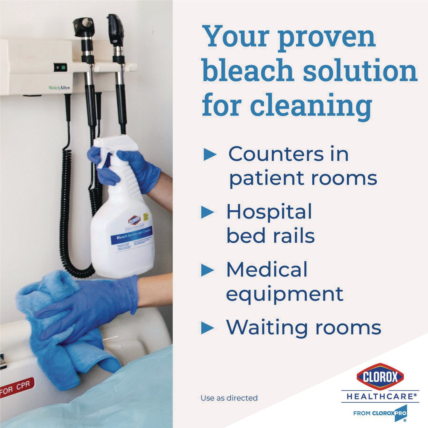 Clorox Healthcare® Bleach Germicidal Cleaner, 128 Oz Refill Bottle, 4/carton