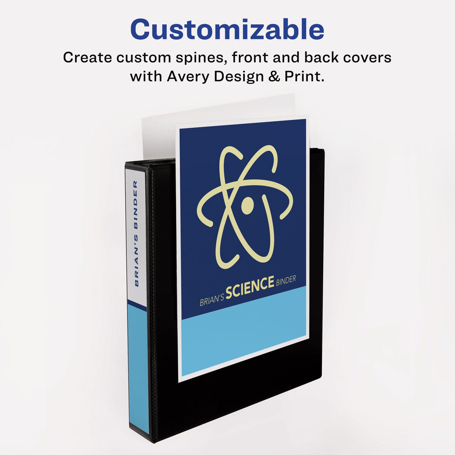 Avery® Showcase Economy View Binders with Slant Rings, 3 Rings, 1.5" Capacity, 11 x 8.5, Black