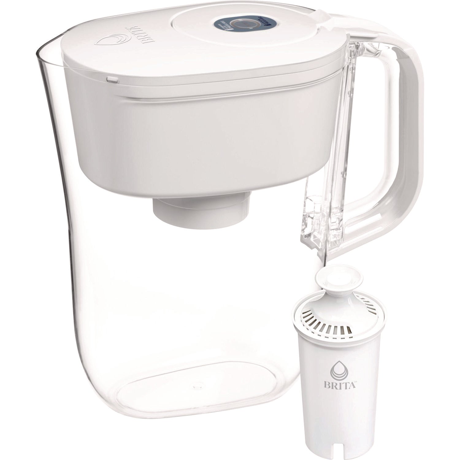Classic Water Filter Pitcher, 40 oz, 5 Cups, Clear, 2/Carton