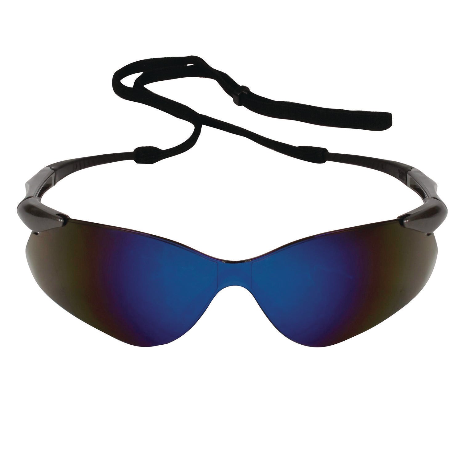 KleenGuard™ Nemesis Safety Glasses, Gunmetal Nylon Frame, Blue Polycarbonate Lens