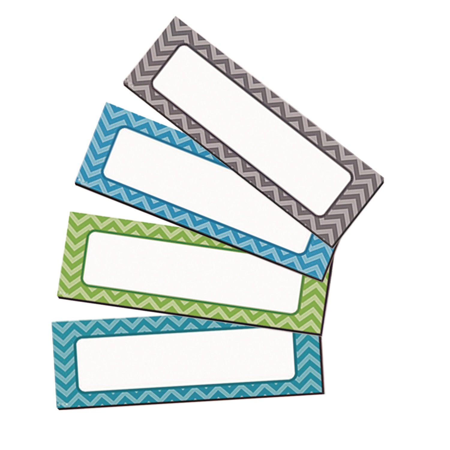 Teacher Created Resources Chevron Labels Magnetic Accents, Chevron Labels, 1.5" x 4.75", Assorted Colors, 20/Pack