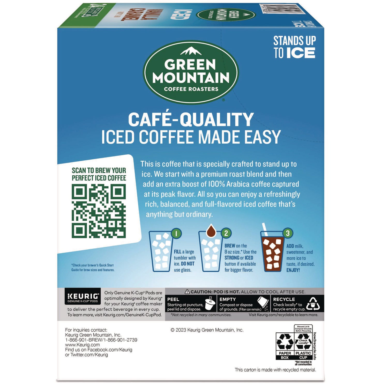 Green Mountain Coffee® Vanilla Caramel Brew Over Ice Coffee K-Cups, 24/box