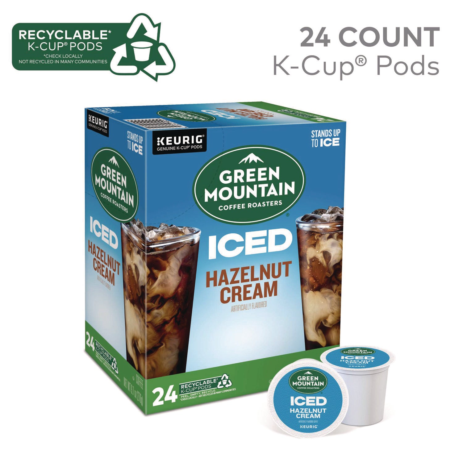 Green Mountain Coffee® Hazelnut Cream Brew Over Ice Coffee K-Cups, 24/box