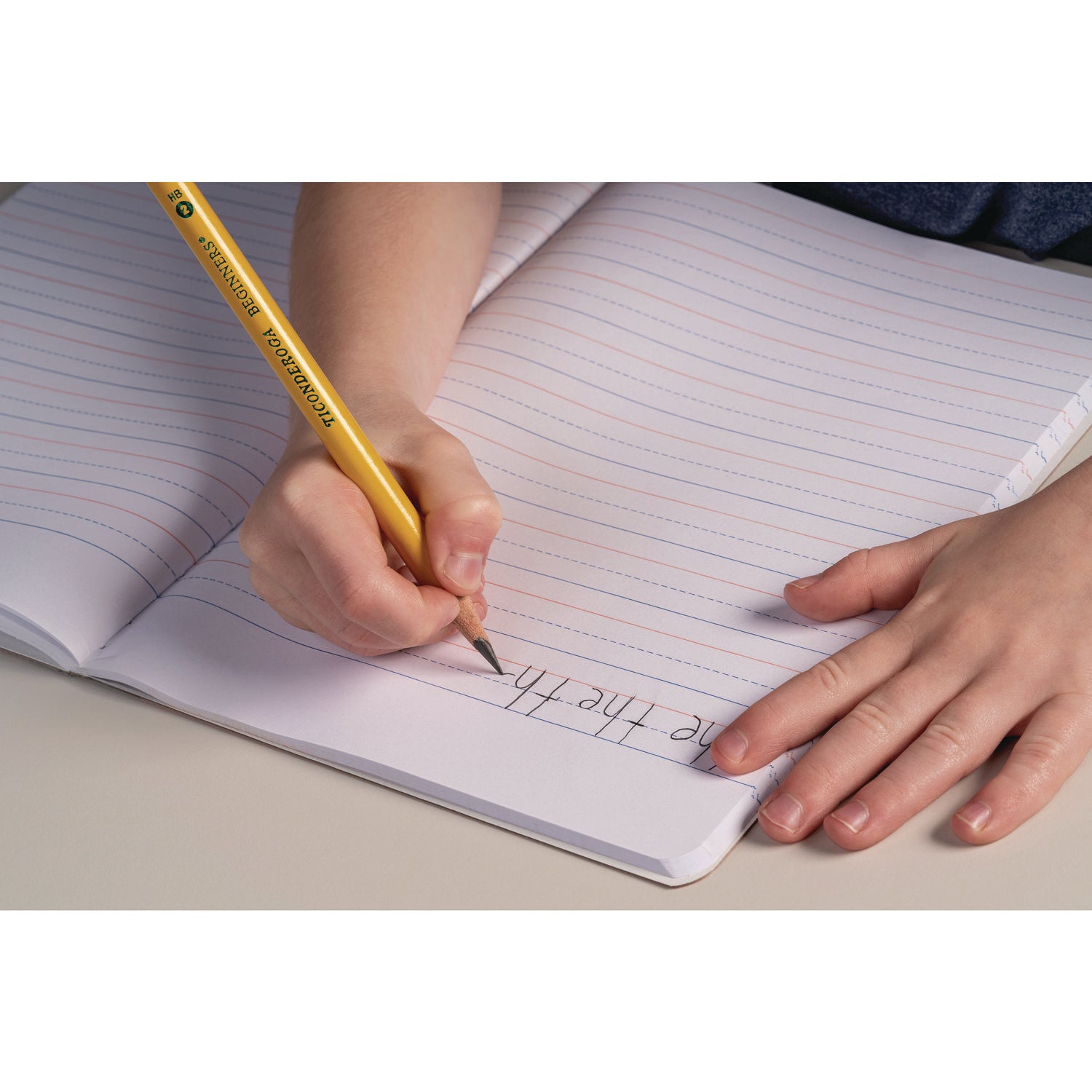 Dixon® Ticonderoga Beginners Woodcase Pencil With Eraser And Microban Protection, Hb (#2), Black Lead, Yellow Barrel, Dozen