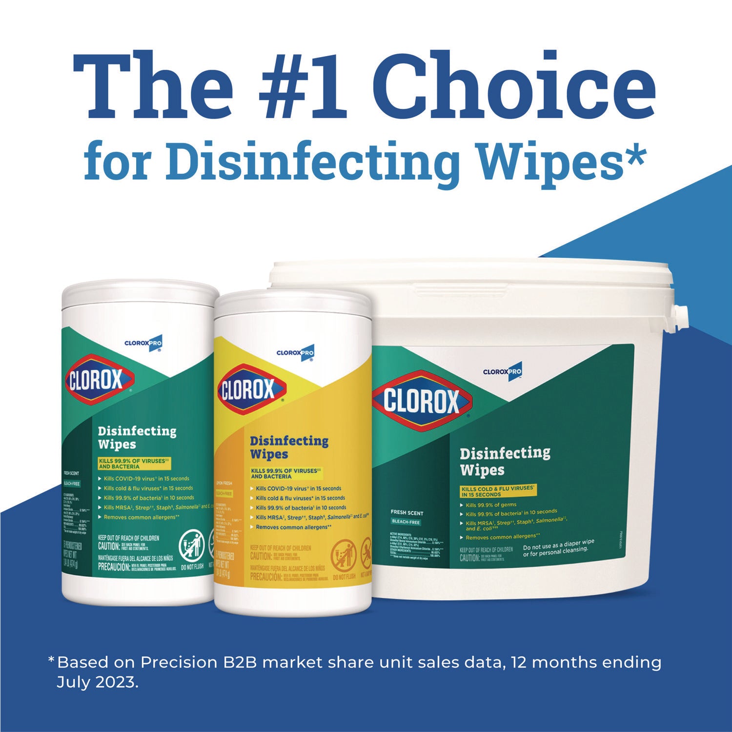 Clorox® Disinfecting Wipes, 1-Ply, 7 x 8, Lemon Fresh, White, 75/Canister