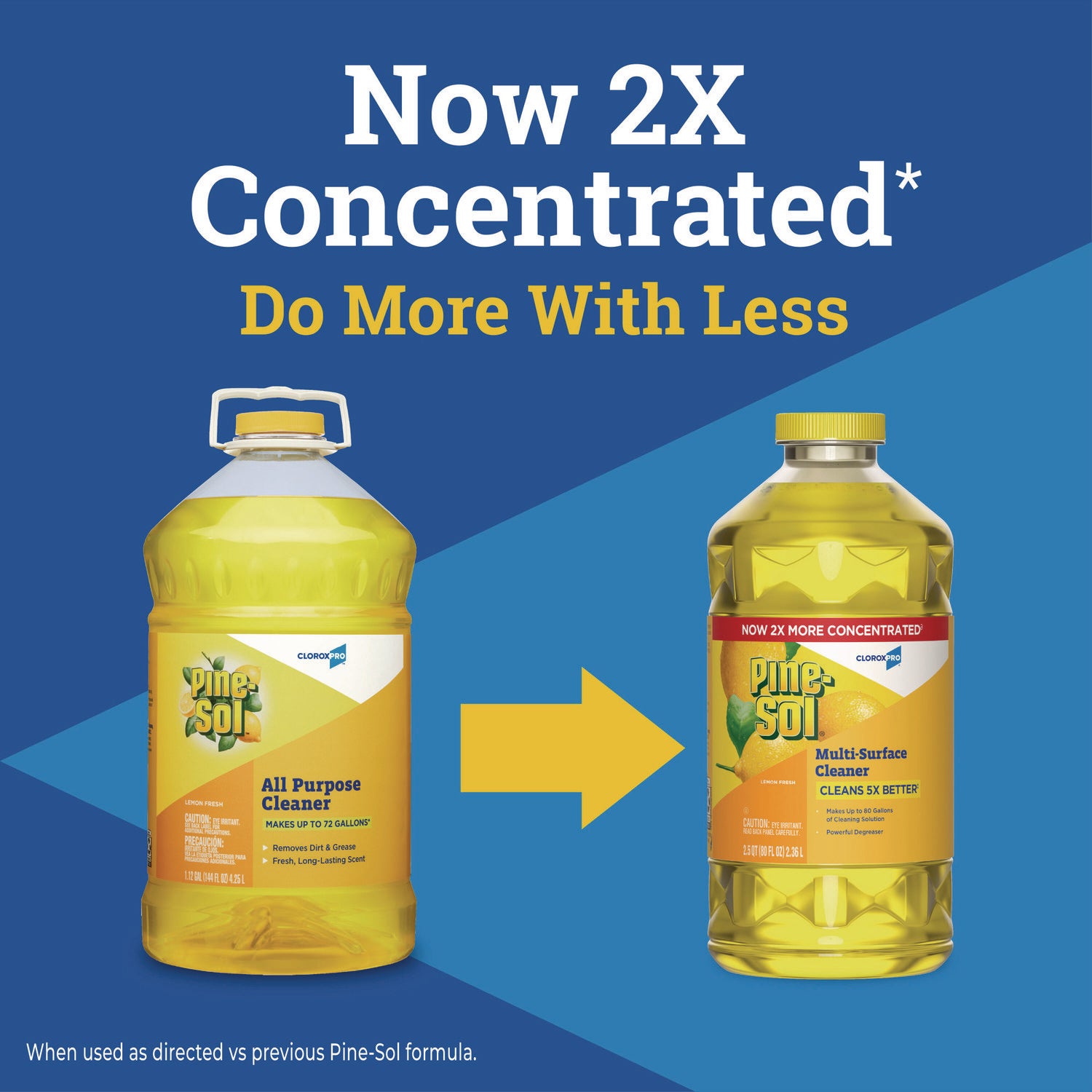 Pine-Sol® CloroxPro Multi-Surface Cleaner Concentrated, Lemon Fresh Scent, 80 oz Bottle, 3/Carton