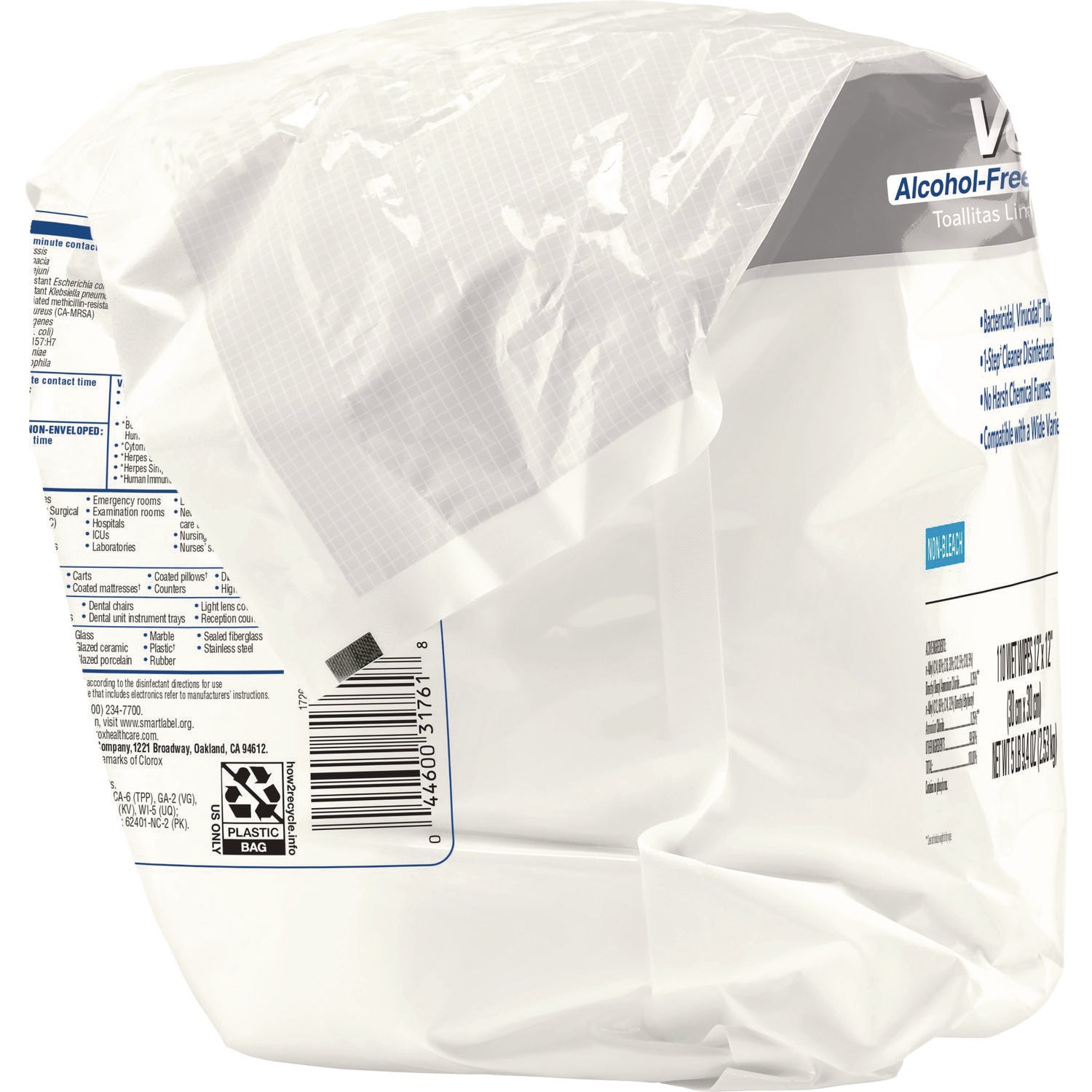 Clorox Healthcare® VersaSure Cleaner Disinfectant Wipes, 1-Ply, 12 x 12, Fragranced, White, 110/Pouch