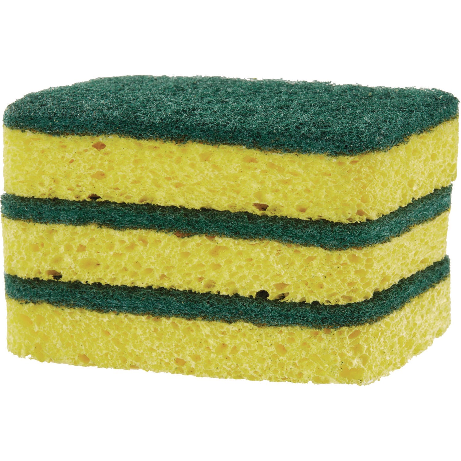 S.O.S.® Heavy Duty Scrubber Sponge, 2.5 x 4.5, 0.9" Thick, Yellow/Green, 3/Pack, 8 Packs/Carton