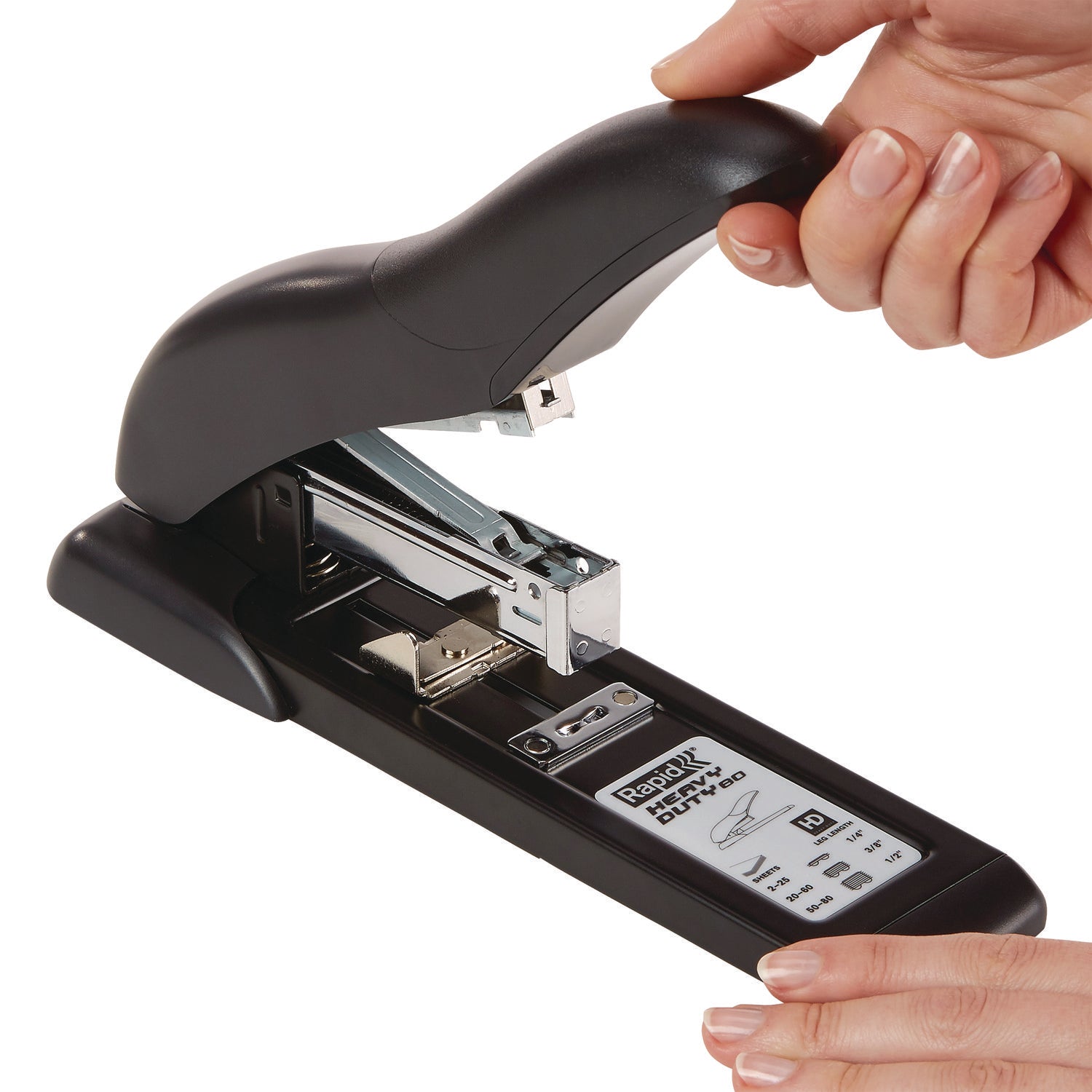 Rapid® Hd80 Personal Heavy Duty Stapler, 80-Sheet Capacity, Black