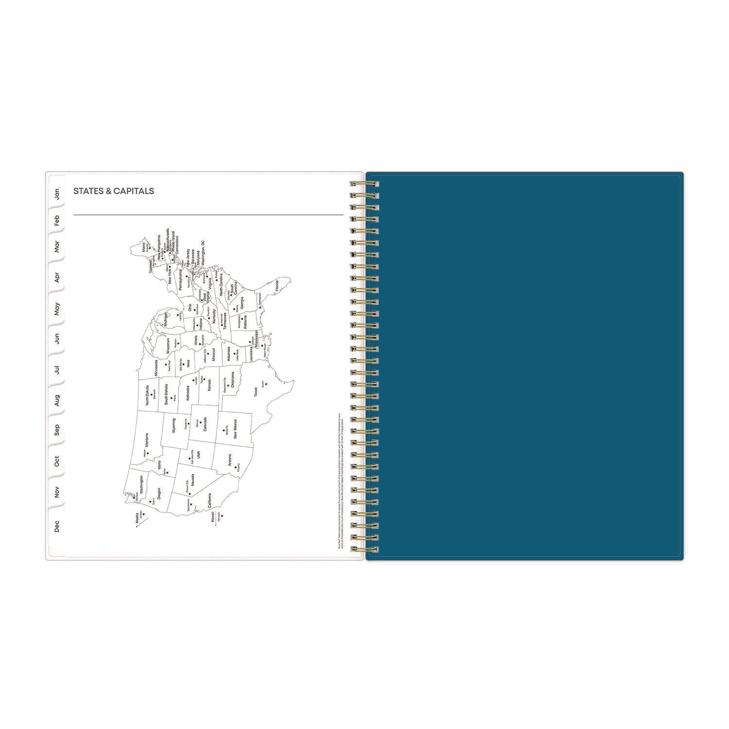 Blue Sky® Bakah Blue Weekly/Monthly Planner, Floral Artwork, 11 x 8.5, Blue/White Cover, 12-Month (Jan to Dec): 2025