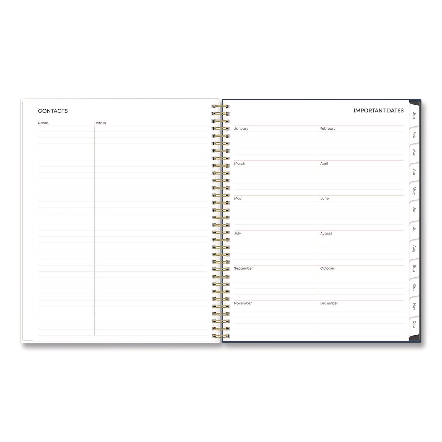 Blue Sky® Ashlyn Weekly/Monthly Planner, Floral Artwork, 11 x 8.5, Navy/Multicolor Cover, 12-Month (Jan to Dec): 2025