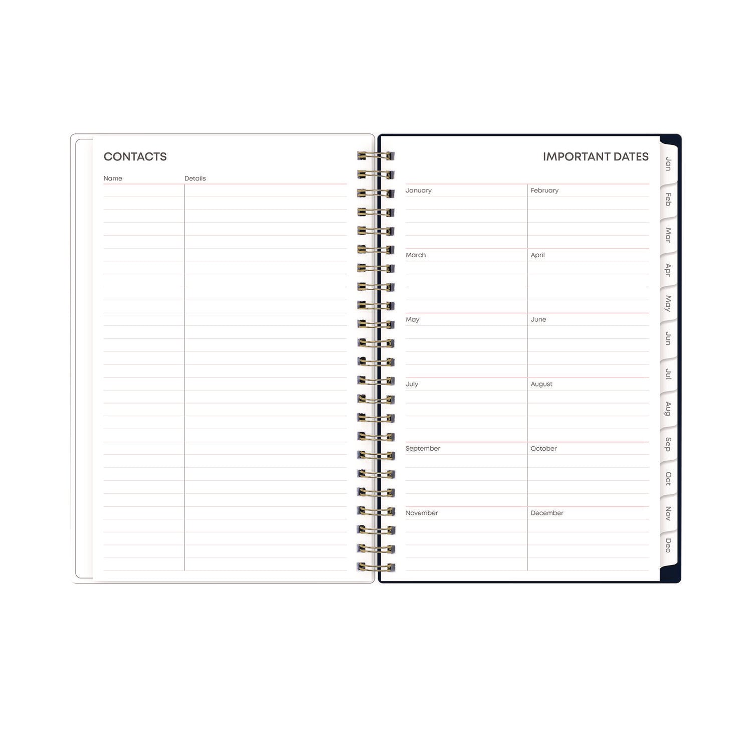 Blue Sky® Ashlyn Weekly/Monthly Planner, Floral Artwork, 8 x 5, Navy/Multicolor Cover, 12-Month (Jan to Dec): 2025