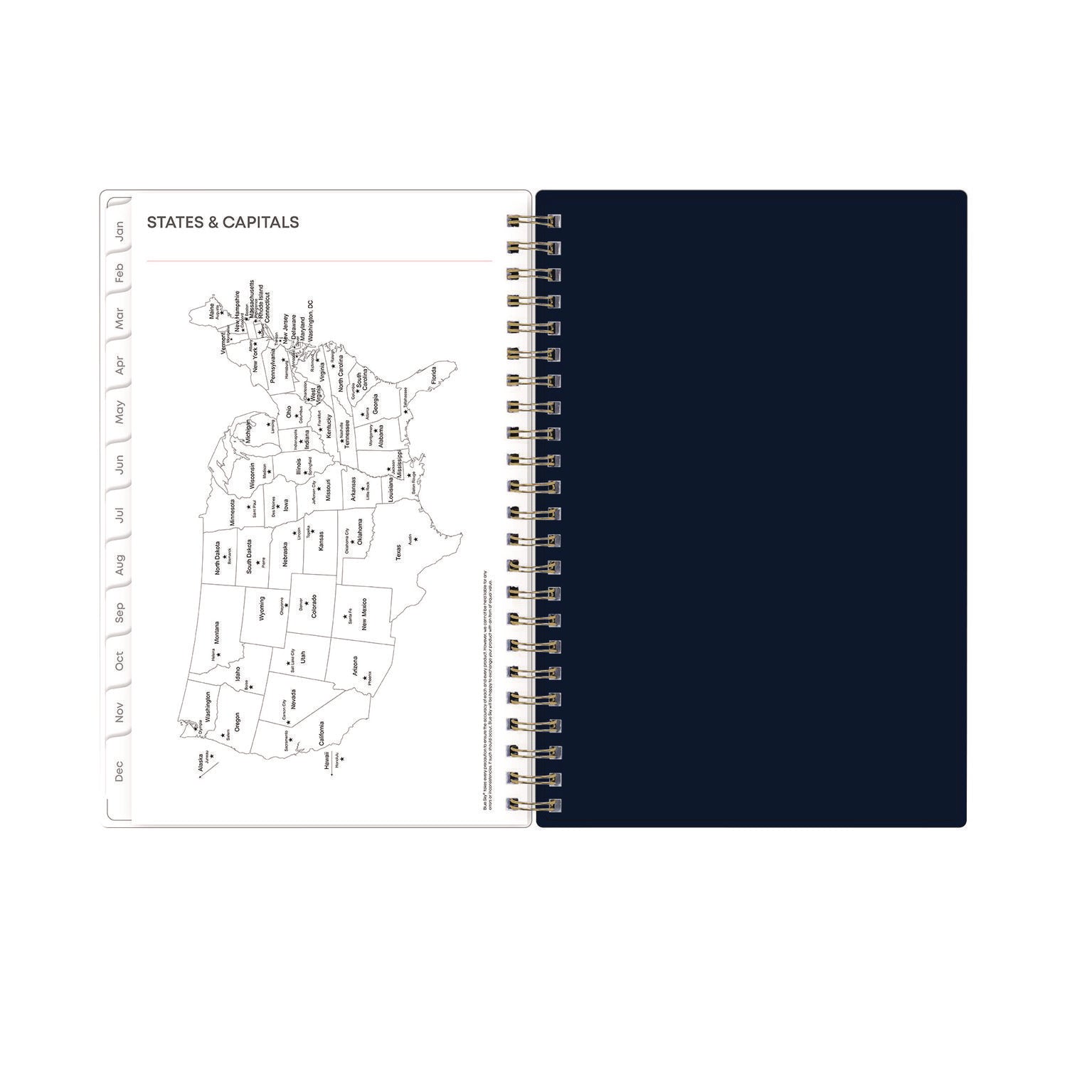 Blue Sky® Ashlyn Weekly/Monthly Planner, Floral Artwork, 8 x 5, Navy/Multicolor Cover, 12-Month (Jan to Dec): 2025