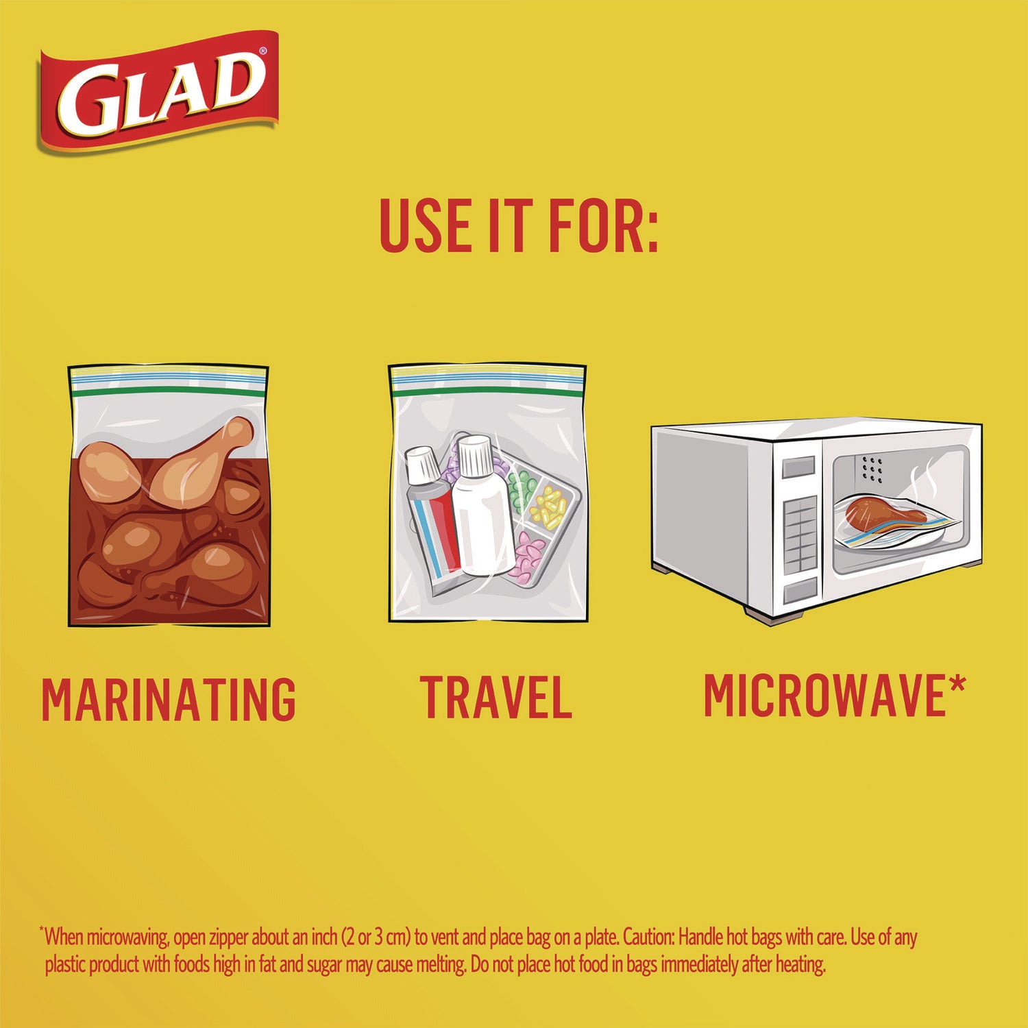 Glad® Zipper Food Storage Sandwich Bags, 6.63 x 5.88, Clear, 50 Bags/Box, 12 Boxes/Carton