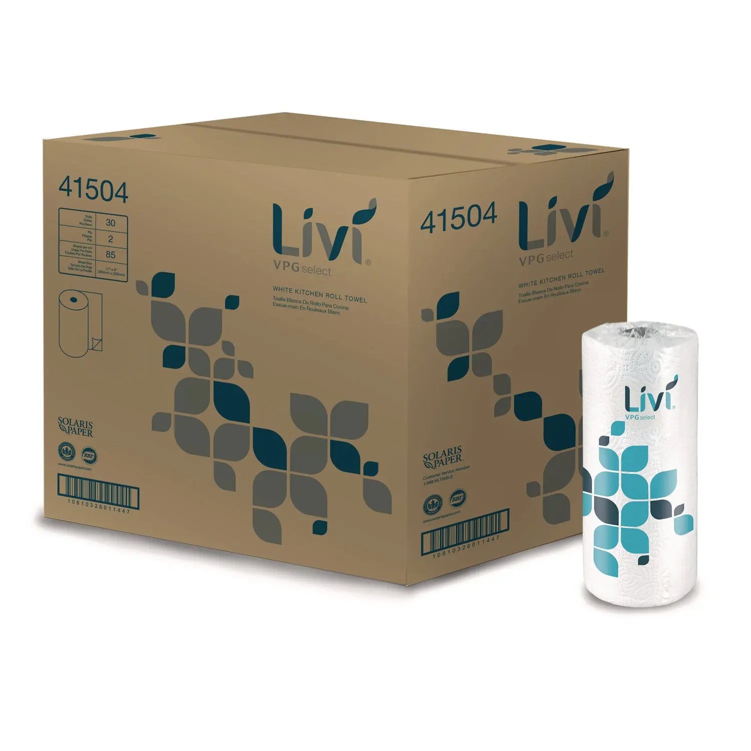 Kitchen Roll Towel, 2-Ply, 10.98 x, 9.98, White, 30 Rolls/Carton Livi® VPG Select Flipcost