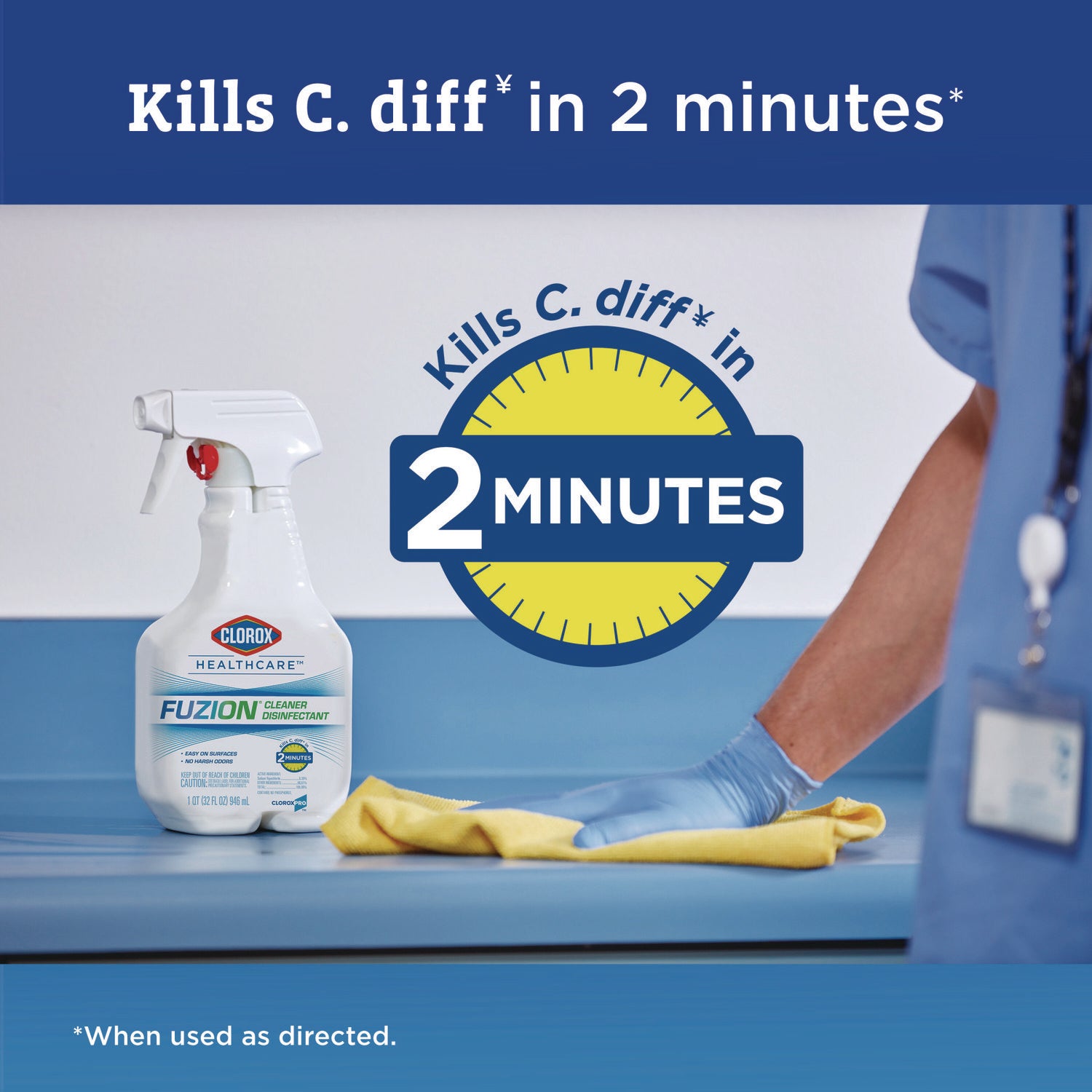 Clorox Healthcare® Fuzion Cleaner Disinfectant, 32 Oz Spray Bottle