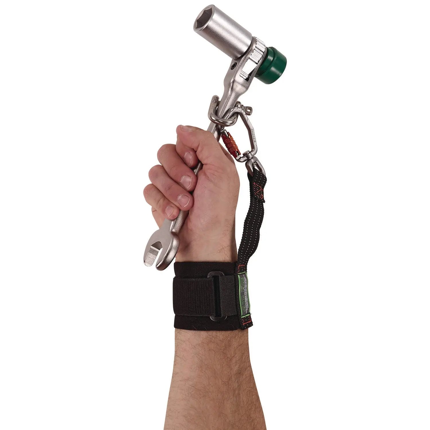 Squids 3122 Pull-On Wrist Tool Lanyard with Carabiner Anchor, 5 lb Max Working Capacity, 7" Long, Black ergodyne® Flipcost