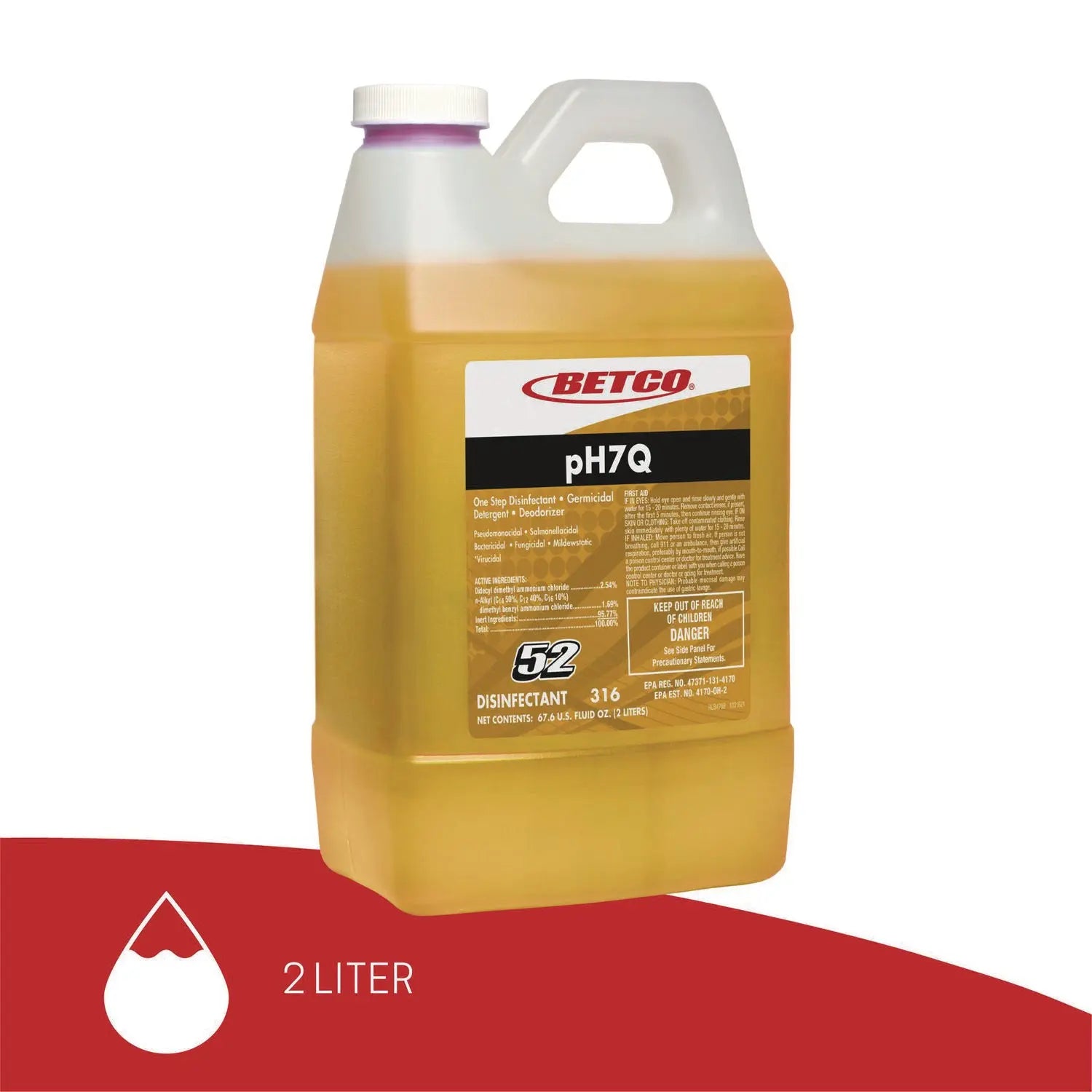 pH7Q Neutral Disinfectant, Pleasant Lemon Scent, 2 L Bottle, 4/Carton Betco® Flipcost