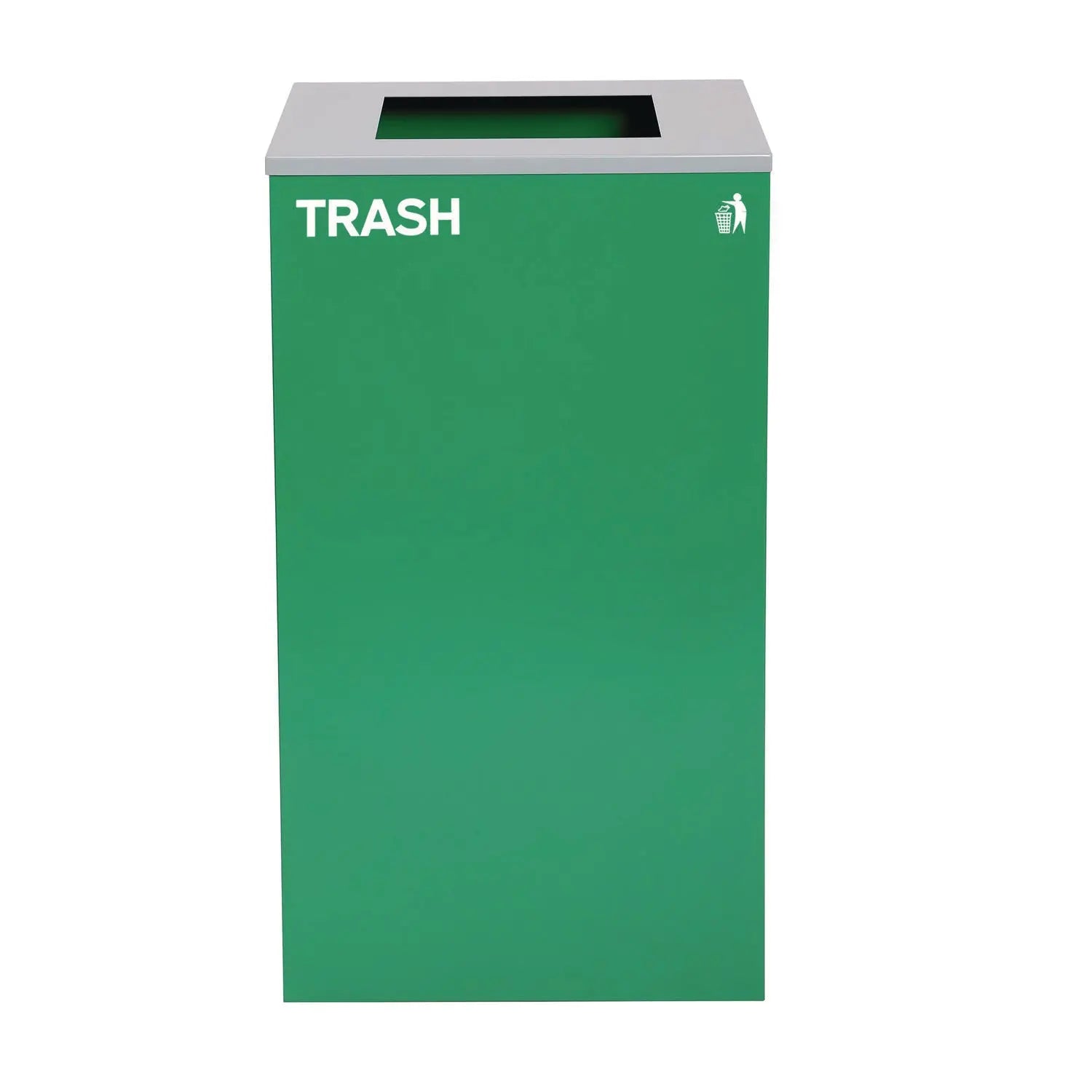 29 Gallon Trash/Recycling Cans, Steel, Green Trash Can with Square Lid