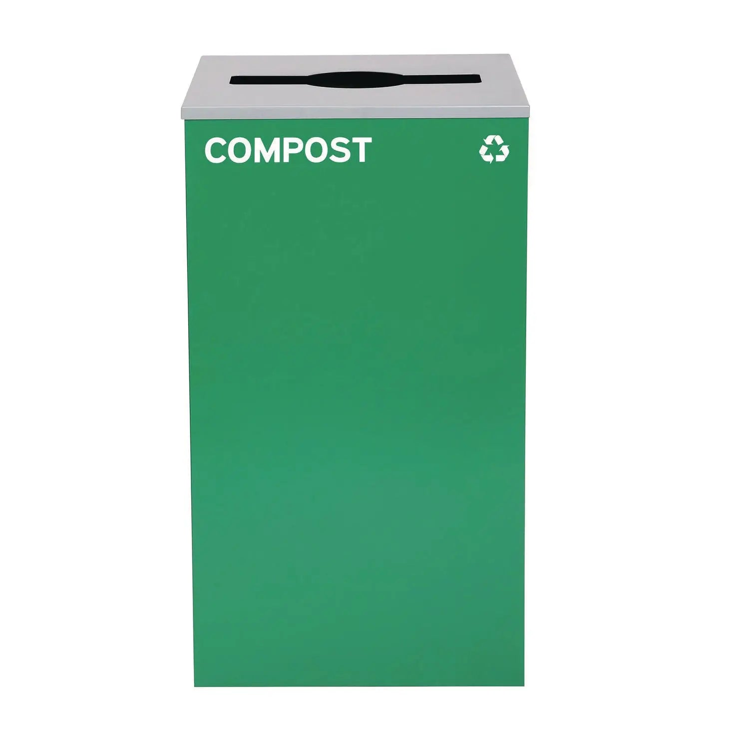 29 Gallon Trash/Recycling Cans, Steel, Green Compost Can with Mixed Lid